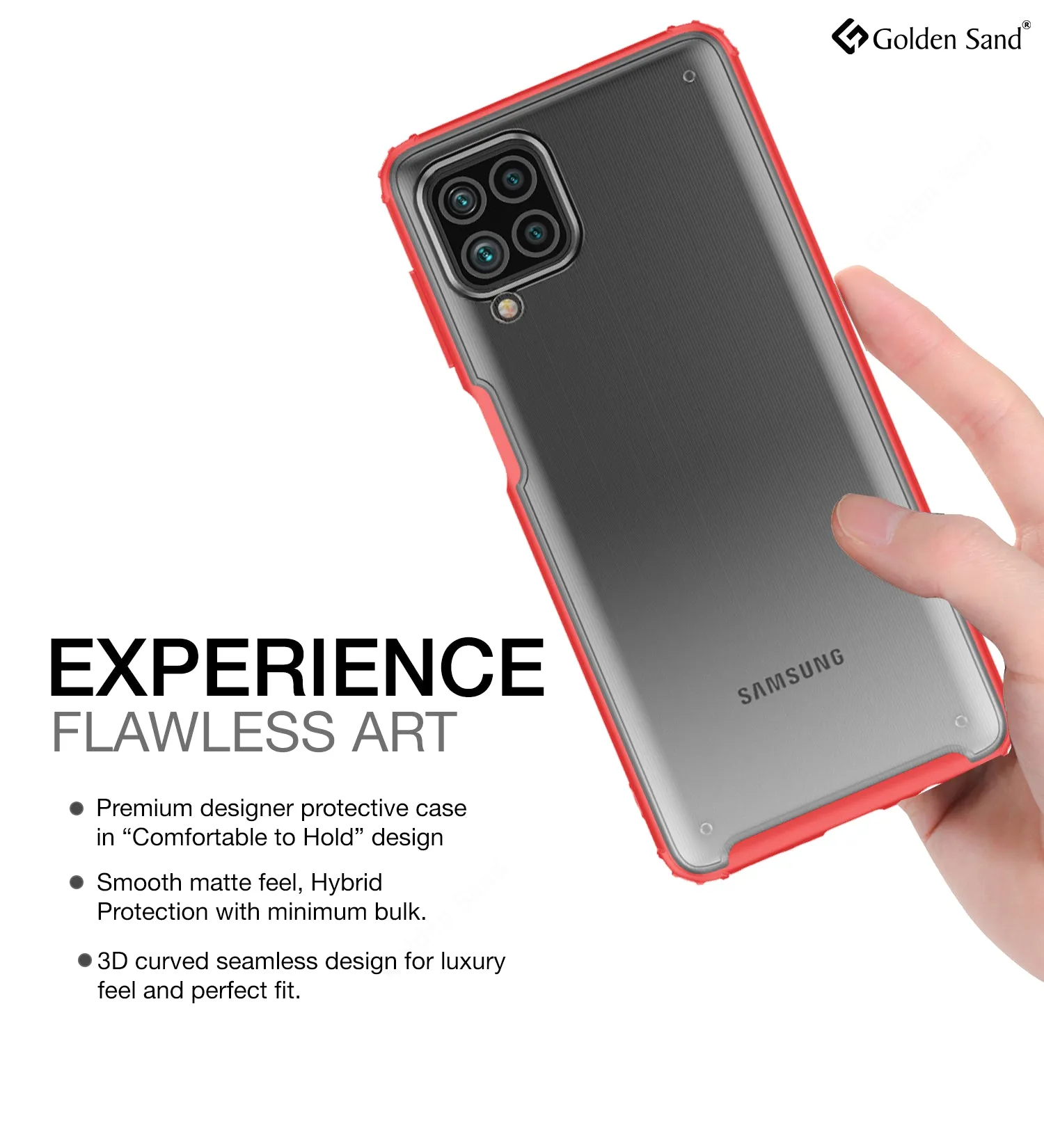 Rugged Frosted Semi Transparent PC Shock Proof Slim Back Cover for Samsung Galaxy F62, Samsung Galaxy M62, 6.7 inch, Red