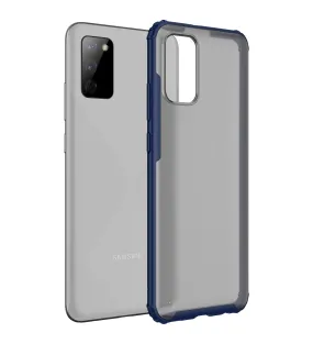 Rugged Frosted Semi Transparent PC Shock Proof Slim Back Cover for Samsung Galaxy M02s, Samsung Galaxy F02s, 6.5 inch, Blue
