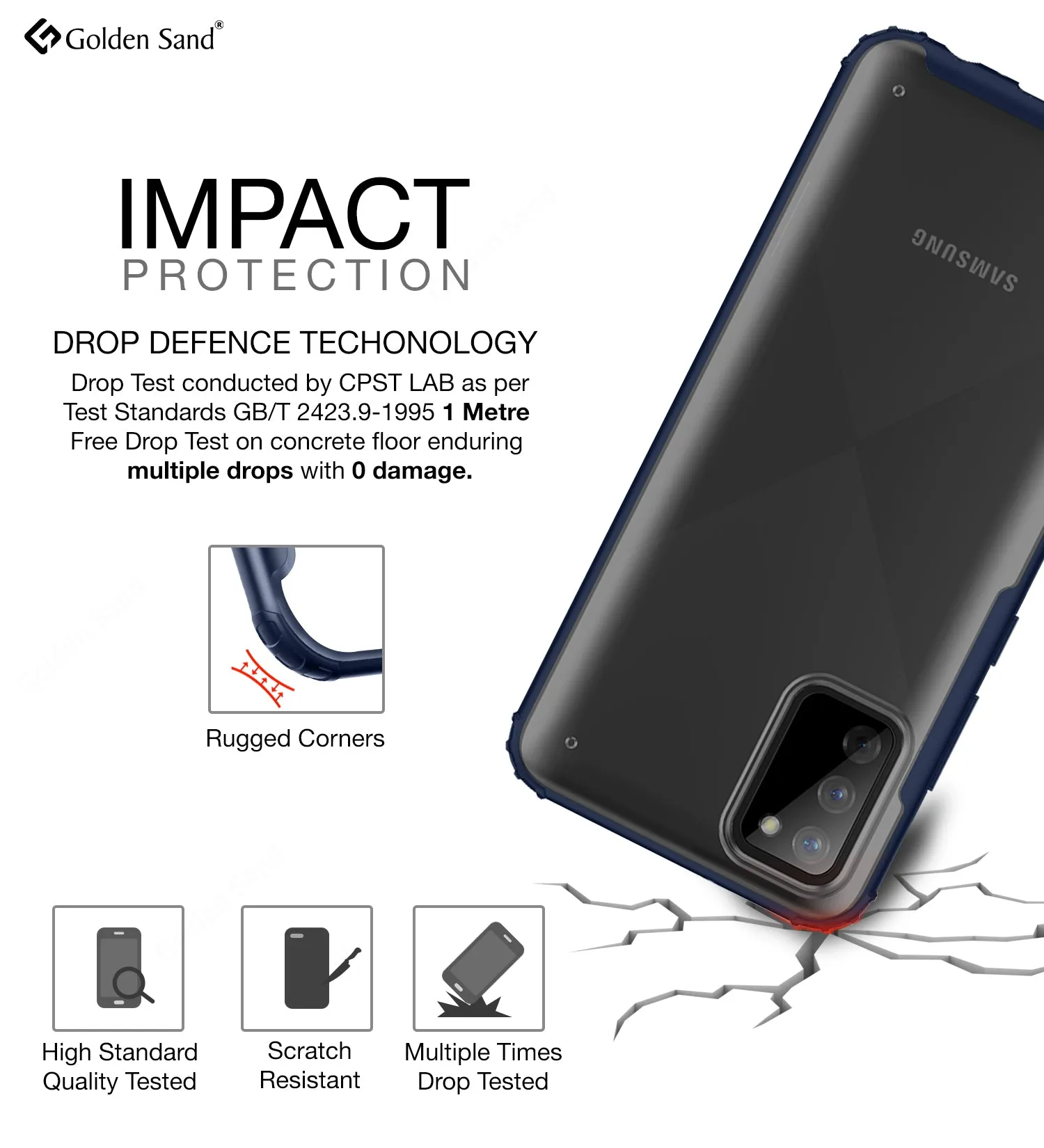Rugged Frosted Semi Transparent PC Shock Proof Slim Back Cover for Samsung Galaxy M02s, Samsung Galaxy F02s, 6.5 inch, Blue