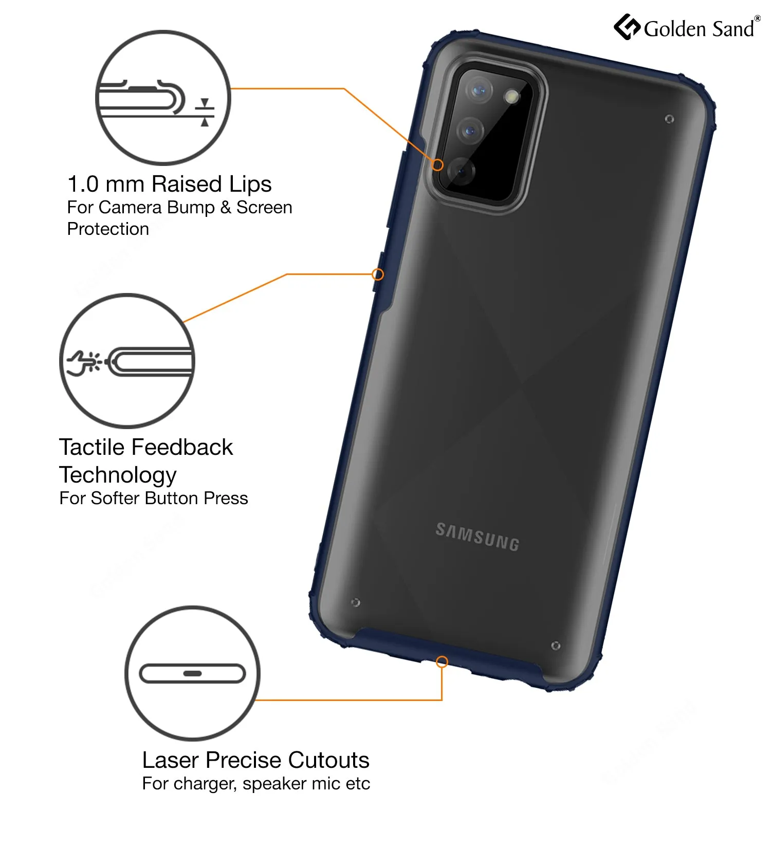 Rugged Frosted Semi Transparent PC Shock Proof Slim Back Cover for Samsung Galaxy M02s, Samsung Galaxy F02s, 6.5 inch, Blue