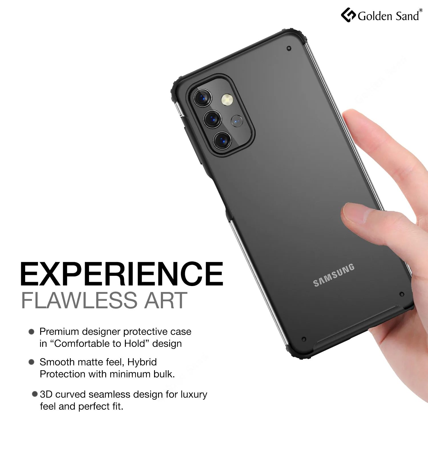 Rugged Frosted Semi Transparent PC Shock Proof Slim Back Cover for Samsung Galaxy M32 5G, 6.5 inch, Black