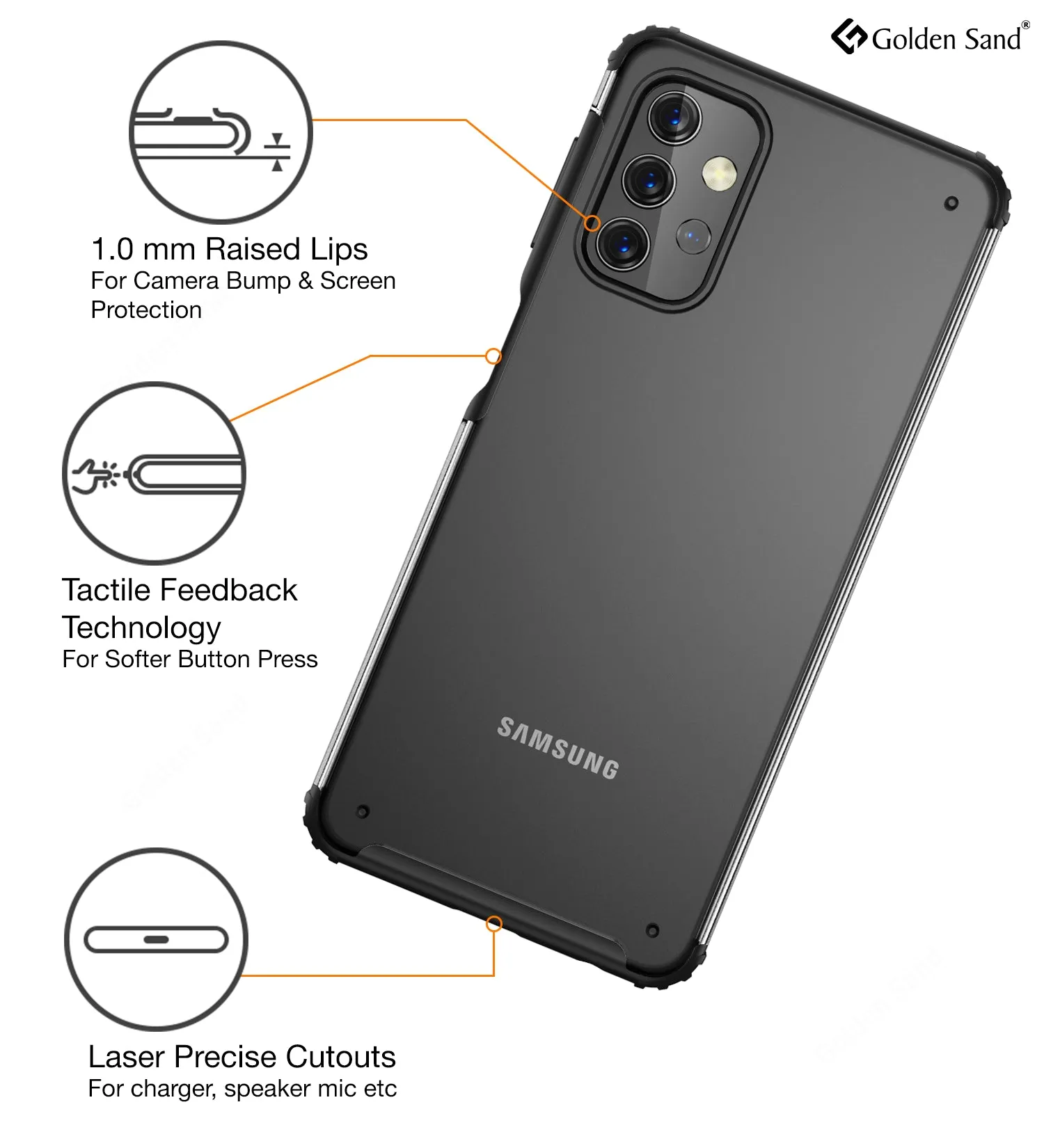 Rugged Frosted Semi Transparent PC Shock Proof Slim Back Cover for Samsung Galaxy M32 5G, 6.5 inch, Black