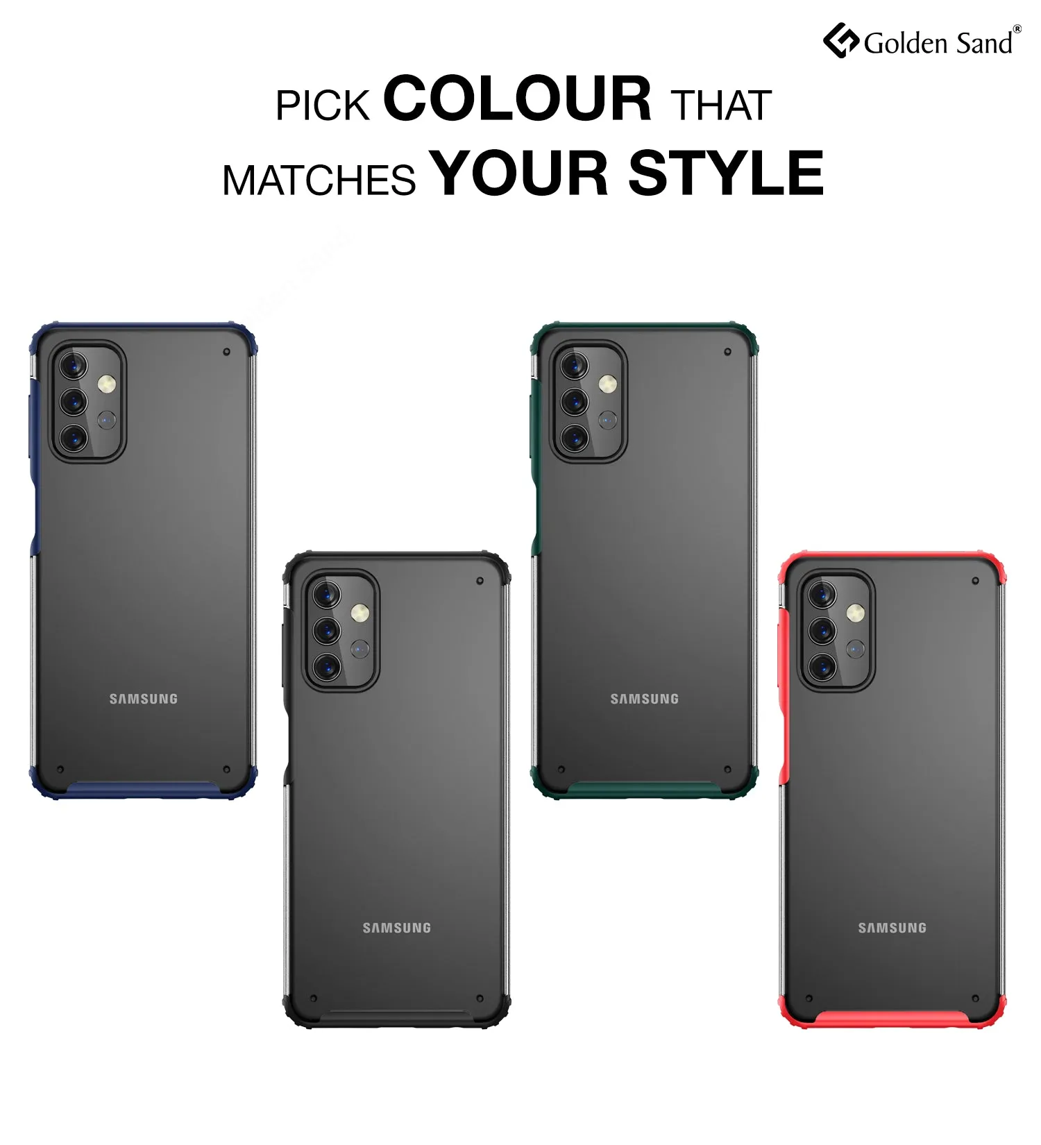 Rugged Frosted Semi Transparent PC Shock Proof Slim Back Cover for Samsung Galaxy M32 5G, 6.5 inch, Black