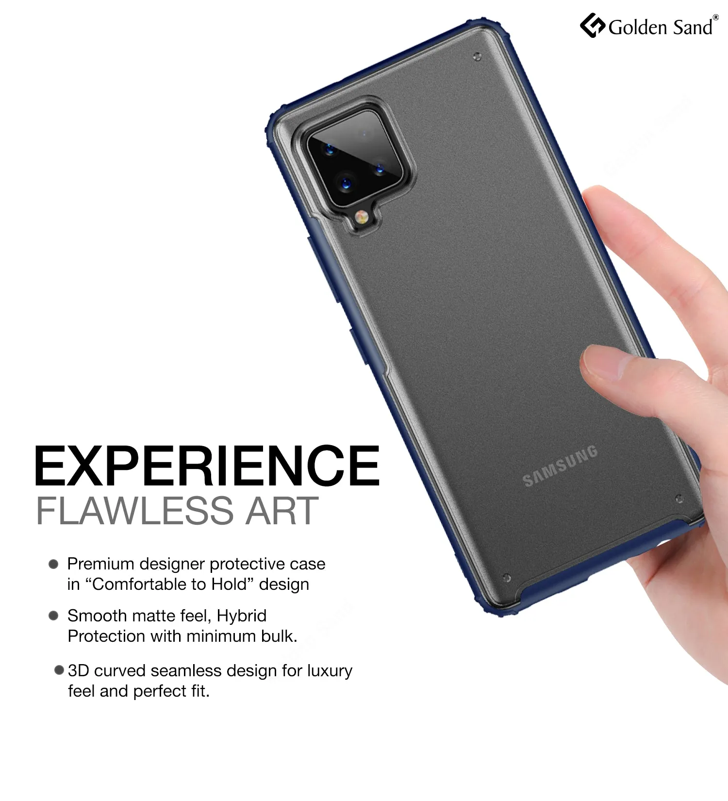 Rugged Frosted Semi Transparent PC Shock Proof Slim Back Cover for Samsung Galaxy M42 5G, Samsung Galaxy A42 5G, 6.6 inch, Blue