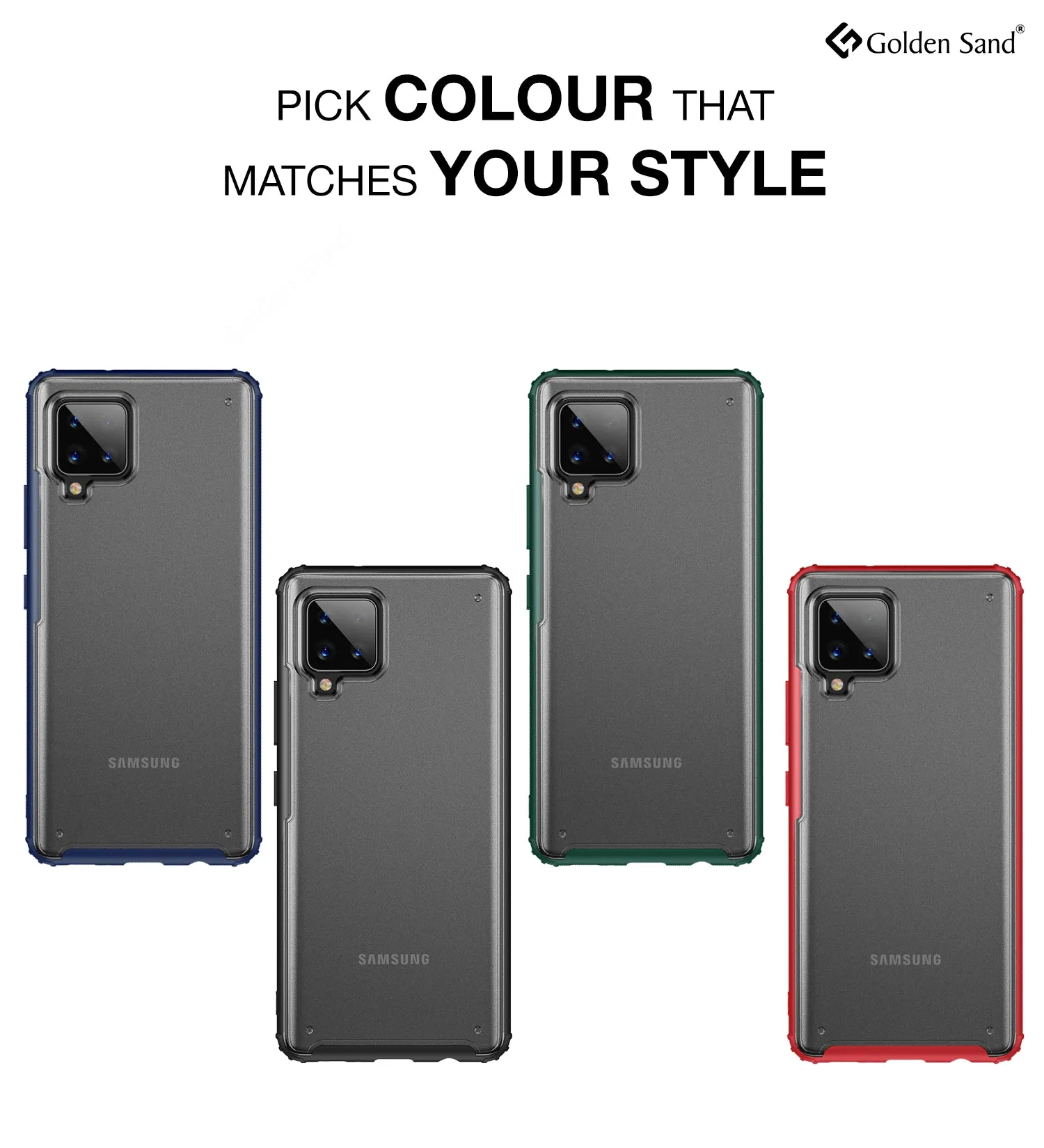 Rugged Frosted Semi Transparent PC Shock Proof Slim Back Cover for Samsung Galaxy M42 5G, Samsung Galaxy A42 5G, 6.6 inch, Blue