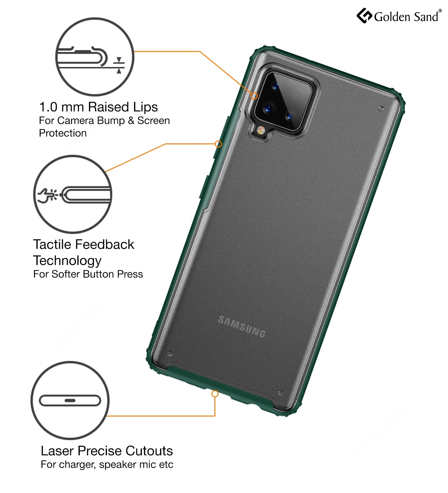 Rugged Frosted Semi Transparent PC Shock Proof Slim Back Cover for Samsung Galaxy M42 5G, Samsung Galaxy A42 5G, 6.6 inch, Green