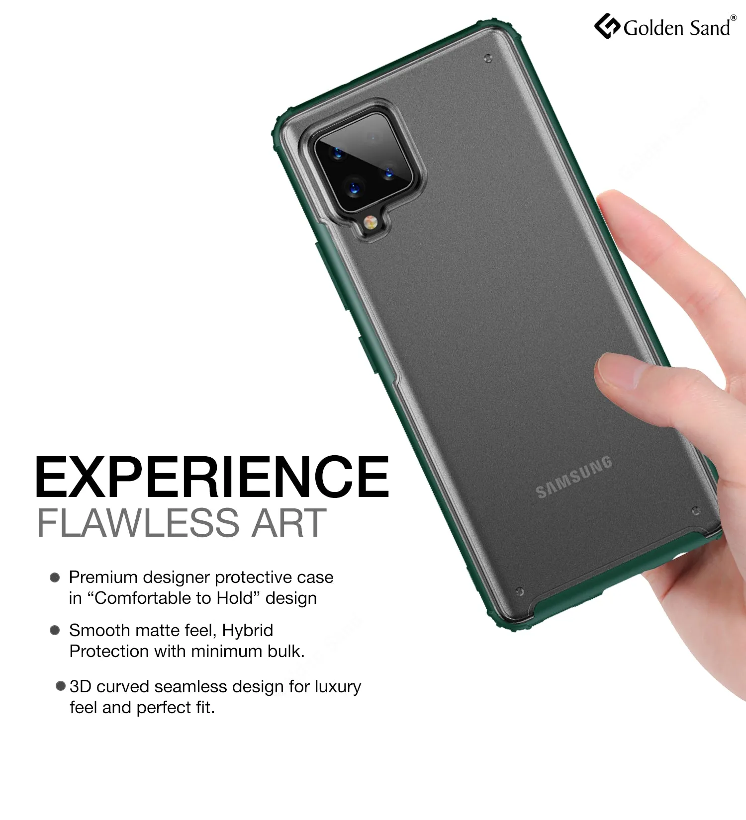Rugged Frosted Semi Transparent PC Shock Proof Slim Back Cover for Samsung Galaxy M42 5G, Samsung Galaxy A42 5G, 6.6 inch, Green