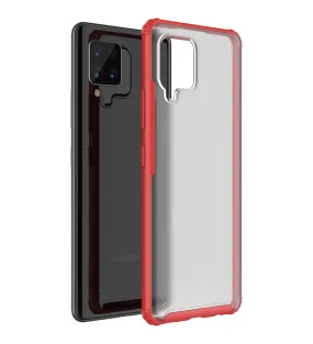 Rugged Frosted Semi Transparent PC Shock Proof Slim Back Cover for Samsung Galaxy M42 5G, Samsung Galaxy A42 5G, 6.6 inch, Red