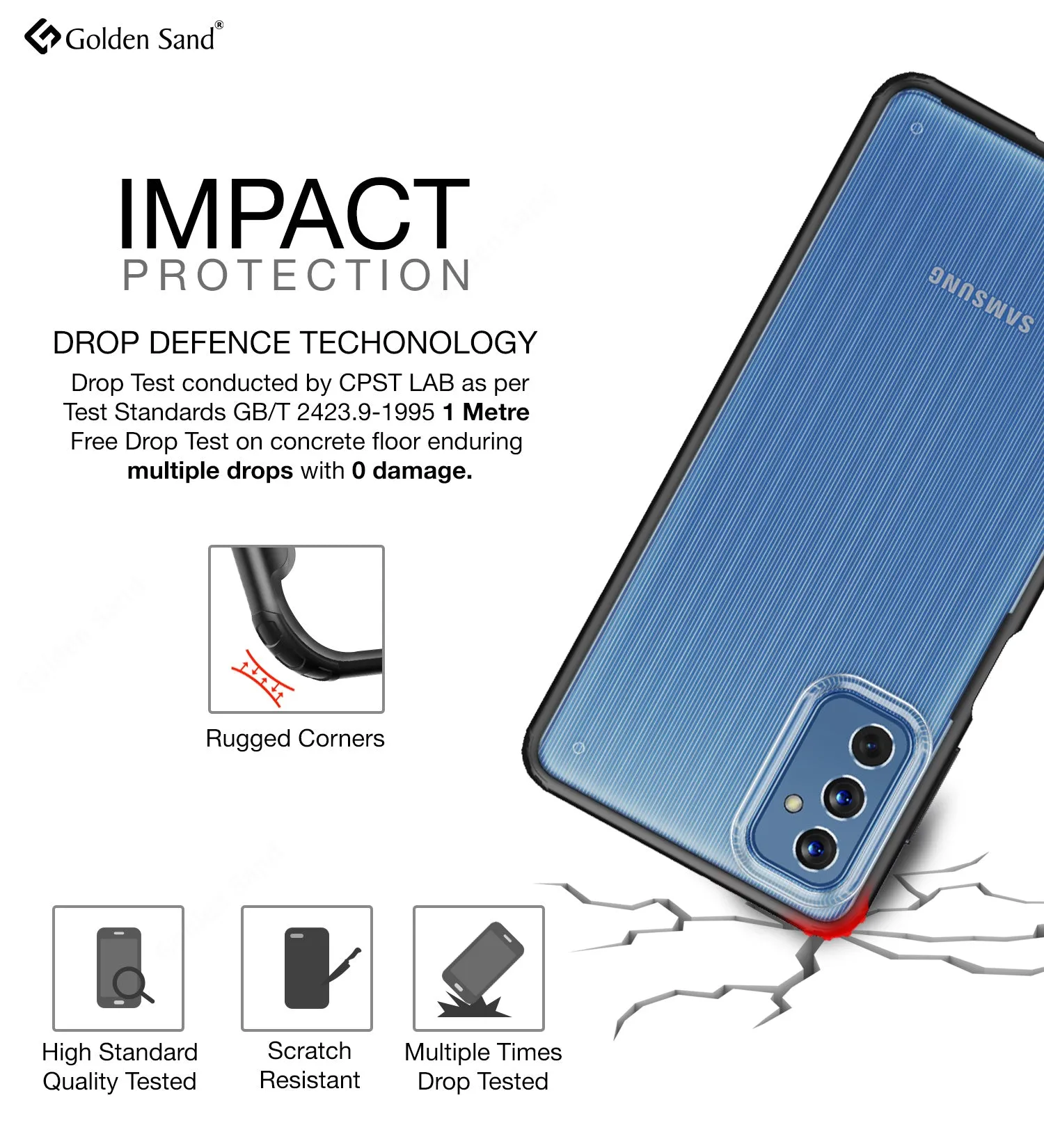 Rugged Frosted Semi Transparent PC Shock Proof Slim Back Cover for Samsung Galaxy M52 5G, 6.7 inch, Black