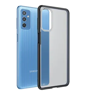Rugged Frosted Semi Transparent PC Shock Proof Slim Back Cover for Samsung Galaxy M52 5G, 6.7 inch, Black