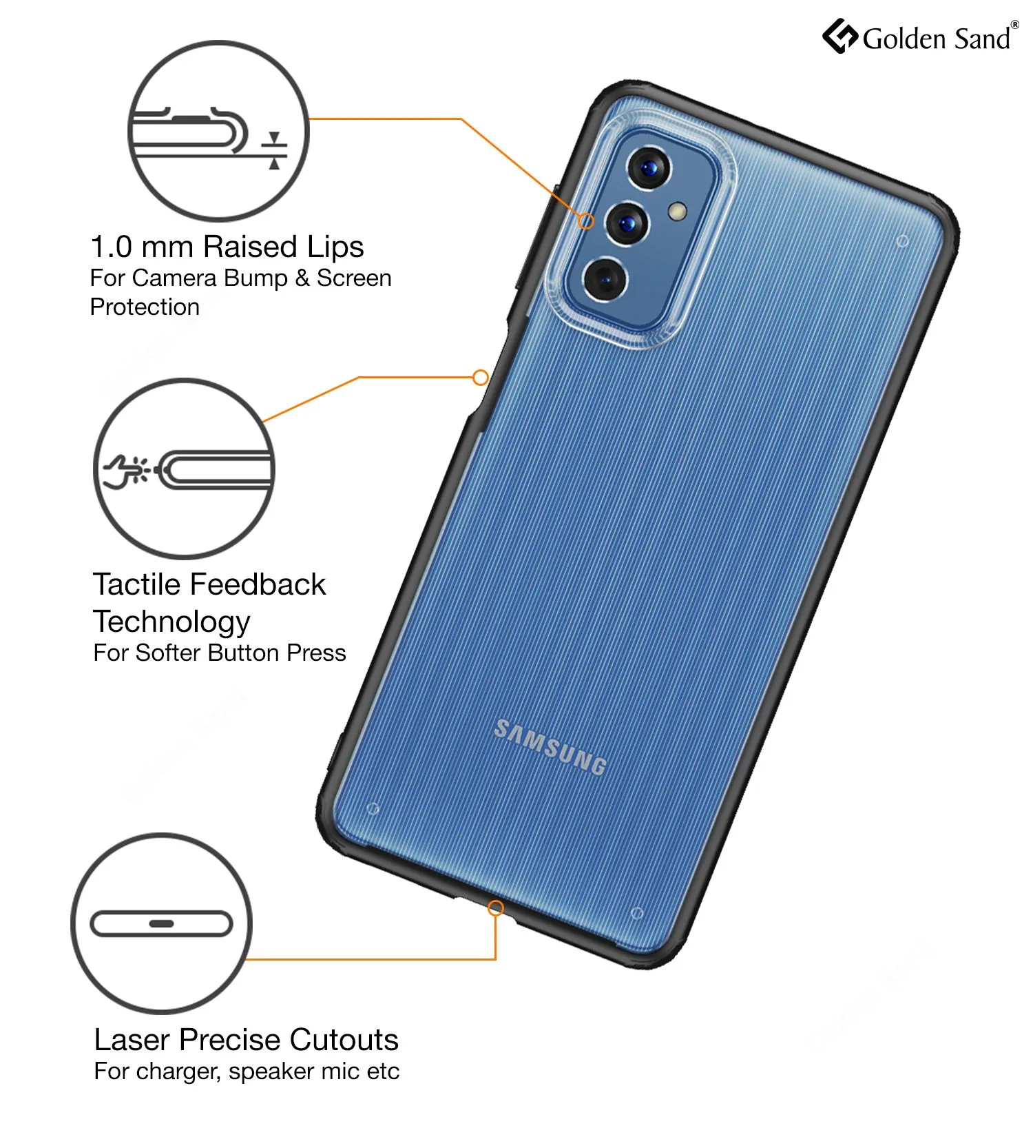 Rugged Frosted Semi Transparent PC Shock Proof Slim Back Cover for Samsung Galaxy M52 5G, 6.7 inch, Black