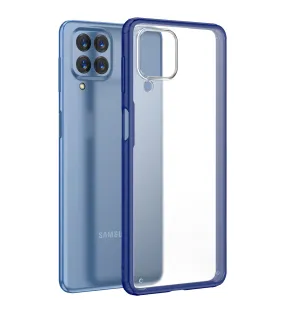 Rugged Frosted Semi Transparent PC Shock Proof Slim Back Cover for Samsung Galaxy M53 5G, 6.7 inch, Blue
