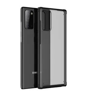 Rugged Frosted Semi Transparent PC Shock Proof Slim Back Cover for Samsung Galaxy Note 20, Black
