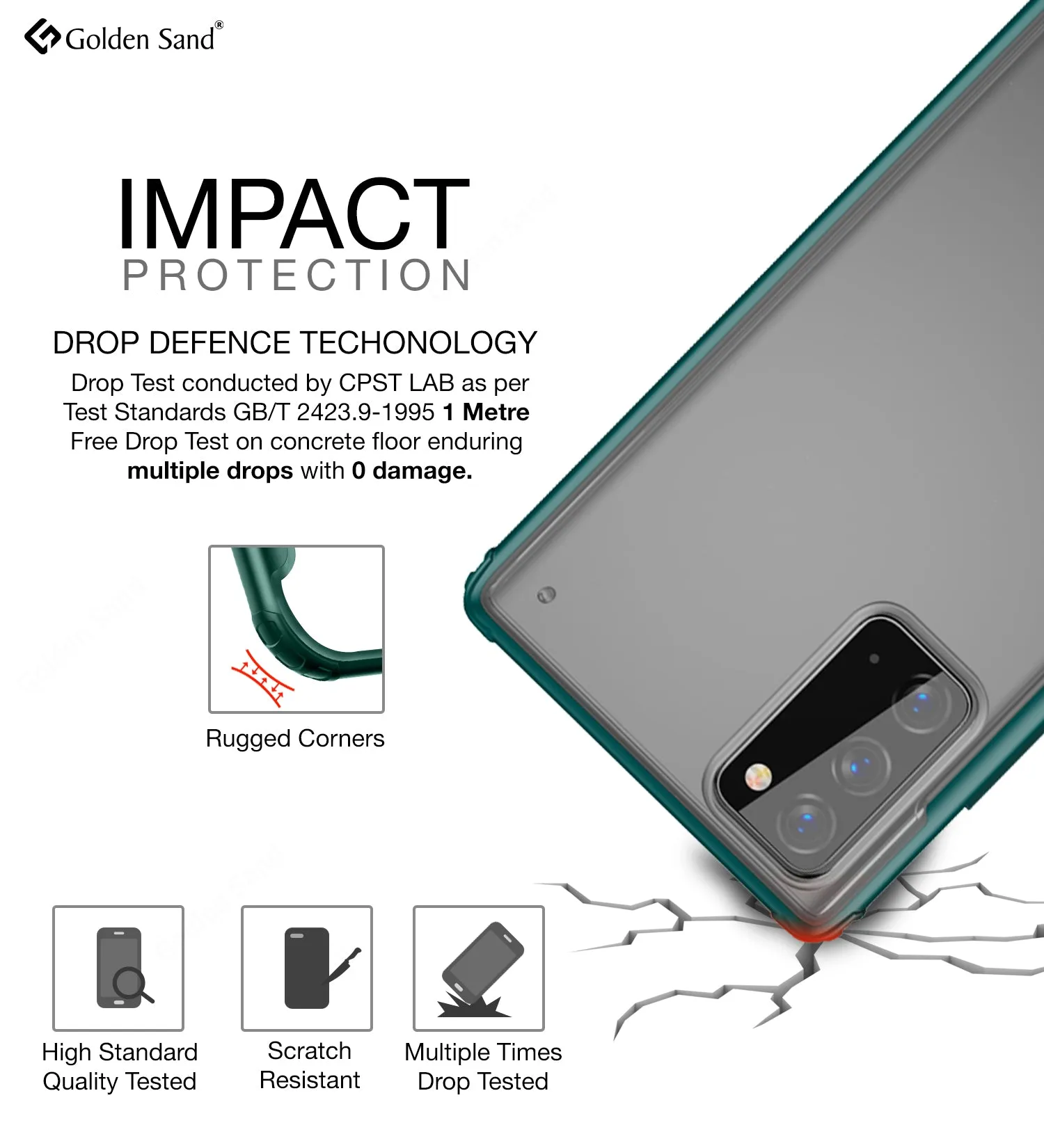 Rugged Frosted Semi Transparent PC Shock Proof Slim Back Cover for Samsung Galaxy Note 20, Green