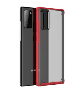 Rugged Frosted Semi Transparent PC Shock Proof Slim Back Cover for Samsung Galaxy Note 20, Red