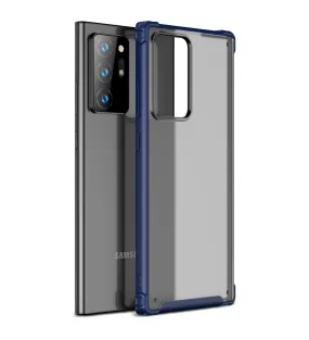 Rugged Frosted Semi Transparent PC Shock Proof Slim Back Cover for Samsung Galaxy Note 20 Ultra, Blue