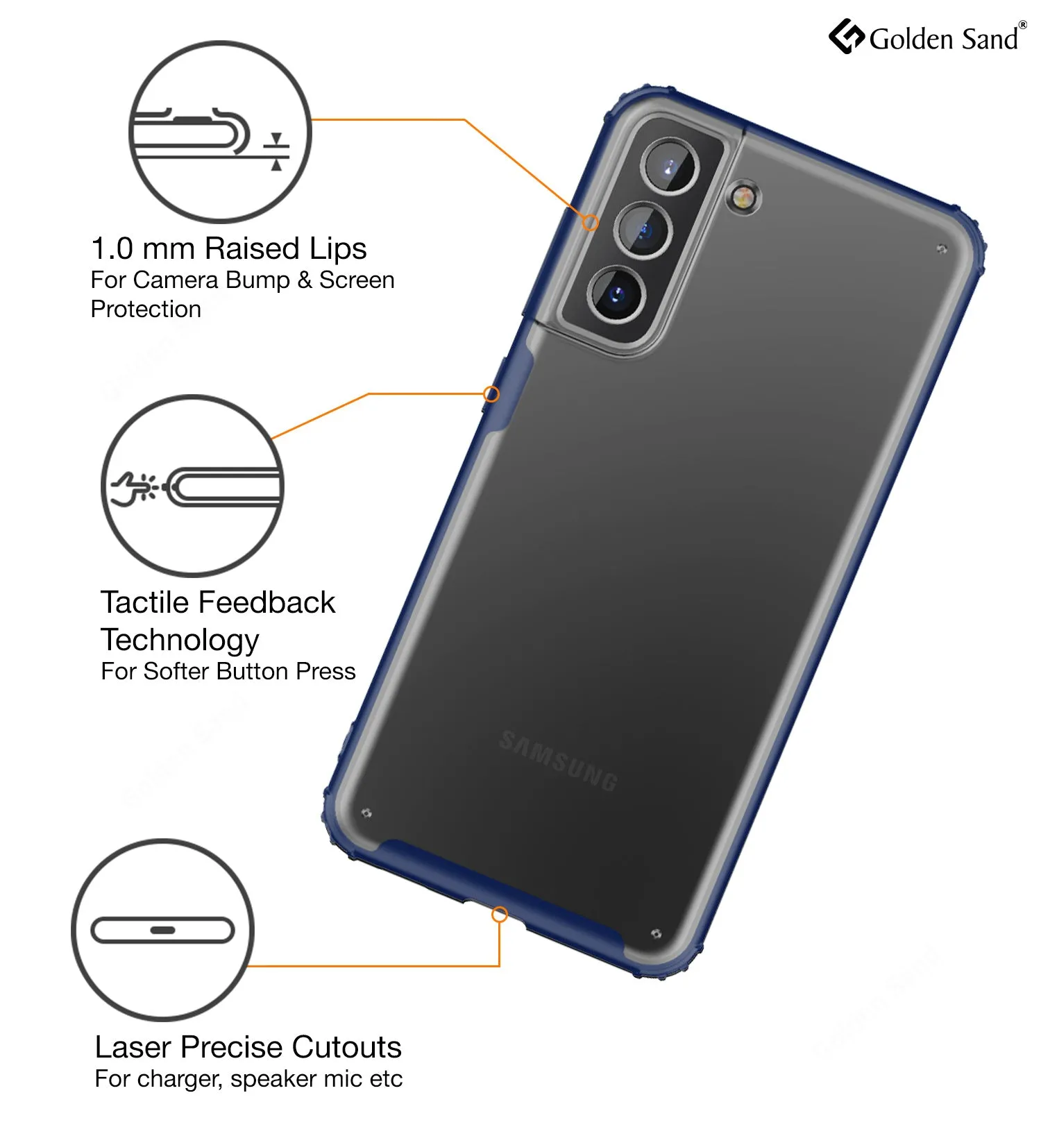 Rugged Frosted Semi Transparent PC Shock Proof Slim Back Cover for Samsung Galaxy S21 FE 5G, Samsung Galaxy S21 FE 5G 2023 (Snapdragon 888), 6.41 inch, Blue