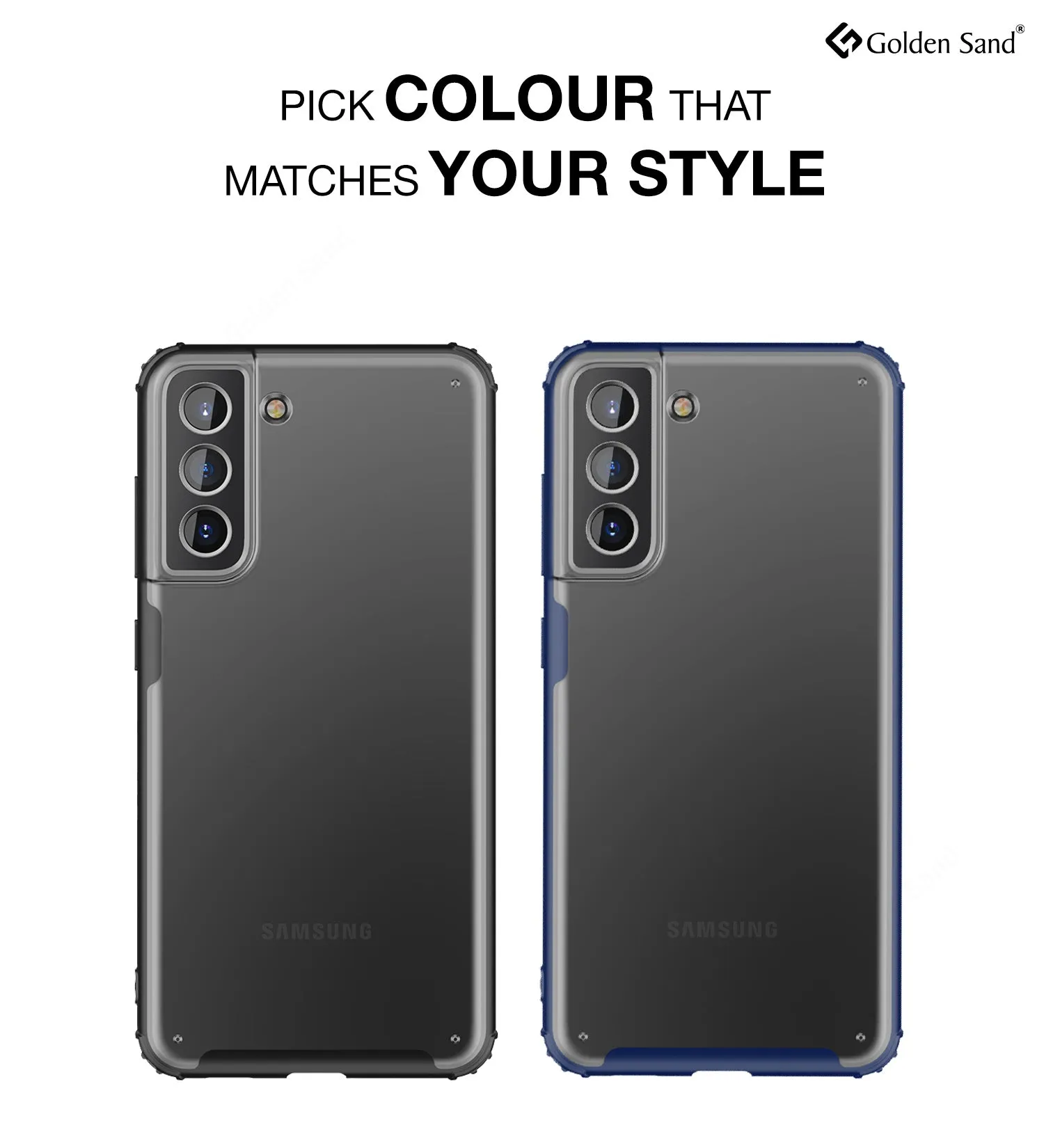 Rugged Frosted Semi Transparent PC Shock Proof Slim Back Cover for Samsung Galaxy S21 FE 5G, Samsung Galaxy S21 FE 5G 2023 (Snapdragon 888), 6.41 inch, Blue