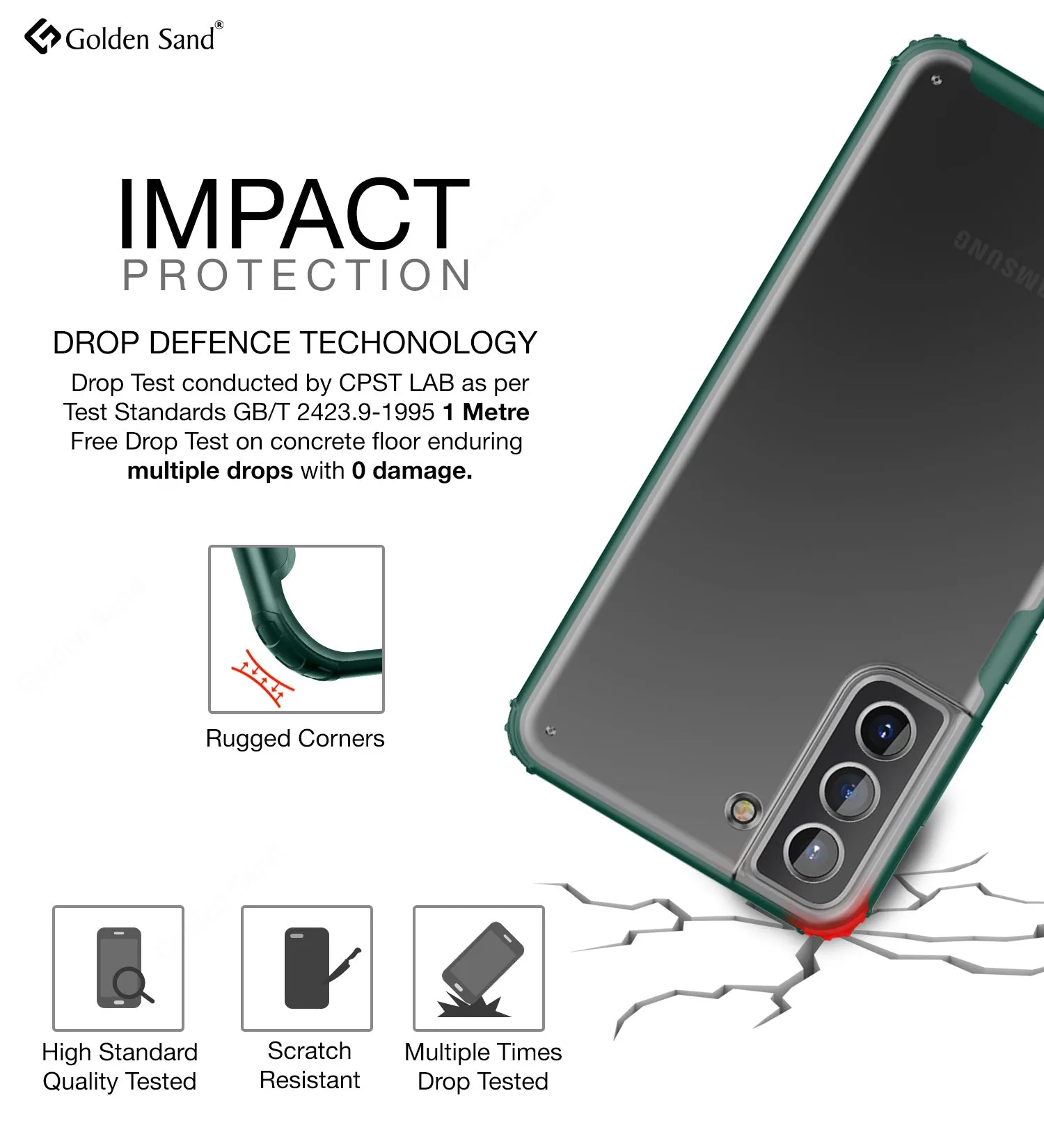 Rugged Frosted Semi Transparent PC Shock Proof Slim Back Cover for Samsung Galaxy S21 FE 5G, Samsung Galaxy S21 FE 5G 2023 (Snapdragon 888), 6.41 inch, Green