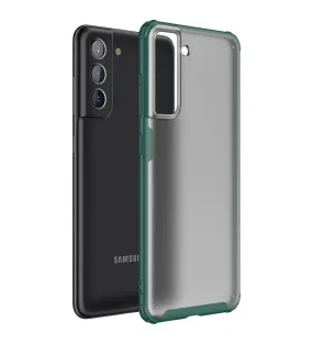Rugged Frosted Semi Transparent PC Shock Proof Slim Back Cover for Samsung Galaxy S21 FE 5G, Samsung Galaxy S21 FE 5G 2023 (Snapdragon 888), 6.41 inch, Green