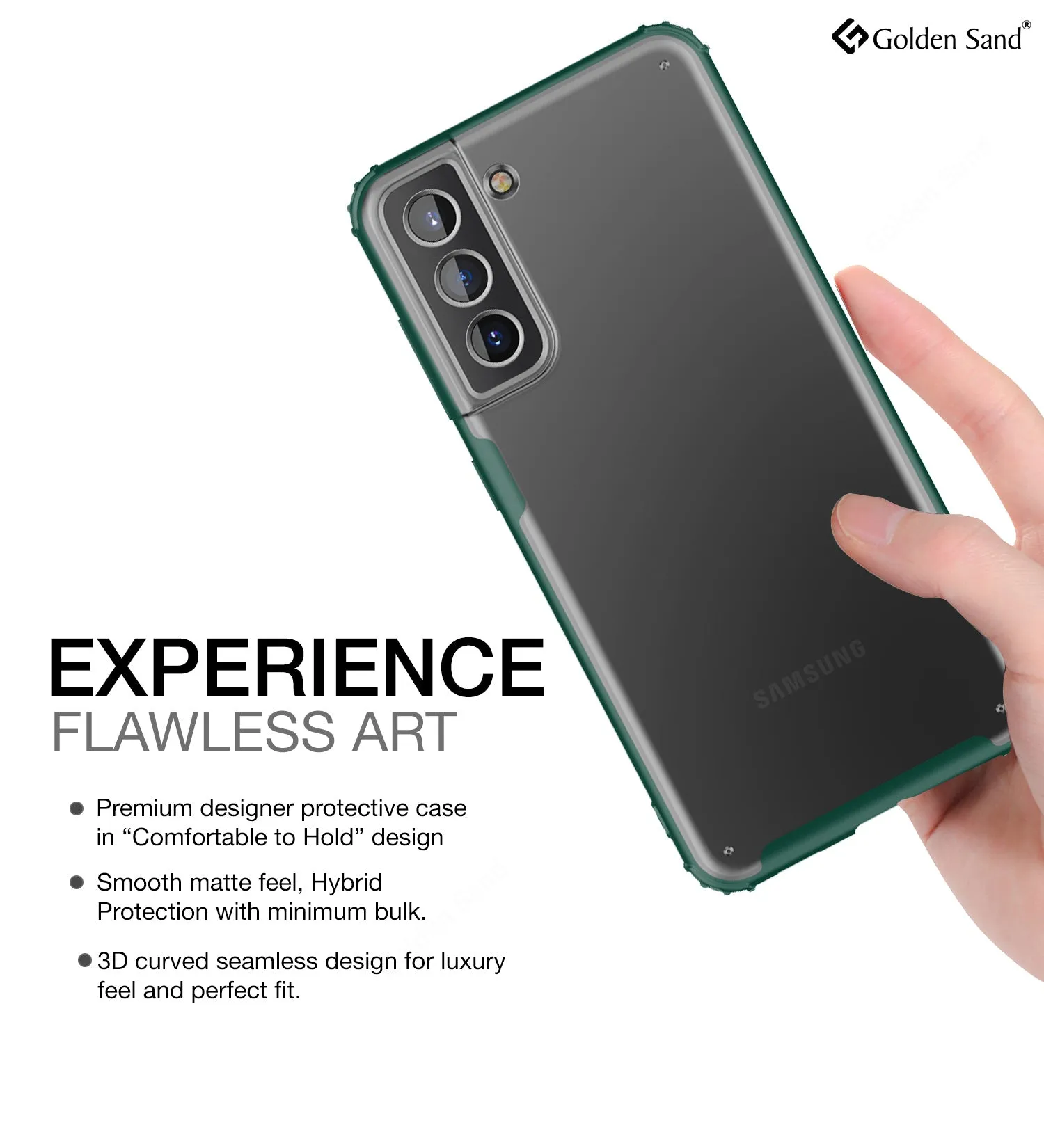 Rugged Frosted Semi Transparent PC Shock Proof Slim Back Cover for Samsung Galaxy S21 FE 5G, Samsung Galaxy S21 FE 5G 2023 (Snapdragon 888), 6.41 inch, Green