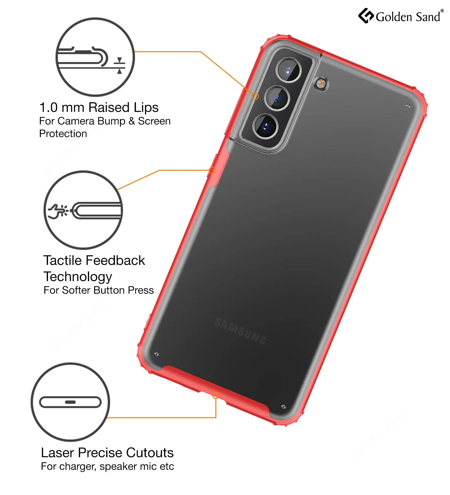 Rugged Frosted Semi Transparent PC Shock Proof Slim Back Cover for Samsung Galaxy S21 FE 5G, Samsung Galaxy S21 FE 5G 2023 (Snapdragon 888), 6.41 inch, Red