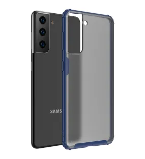 Rugged Frosted Semi Transparent PC Shock Proof Slim Back Cover for Samsung Galaxy S21 Plus, 6.7 inch, Blue