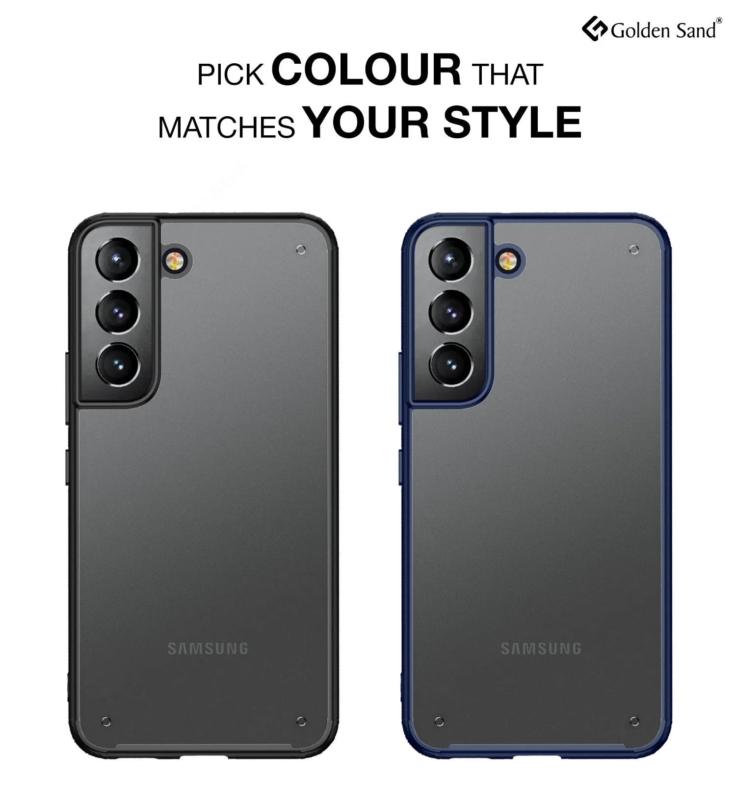 Rugged Frosted Semi Transparent PC Shock Proof Slim Back Cover for Samsung Galaxy S22  Plus 5G, 6.6 inch, Black