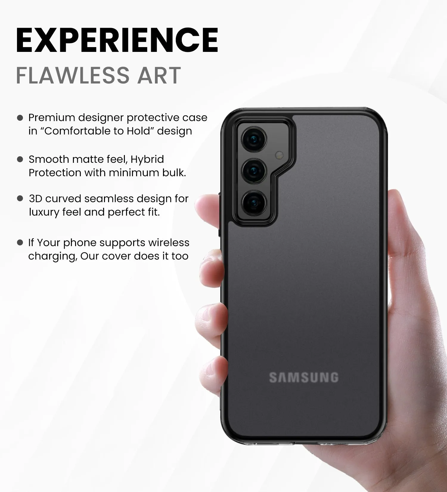 Rugged Frosted Semi Transparent PC Shock Proof Slim Back Cover for Samsung Galaxy S24 5G, 6.2 inch, Black