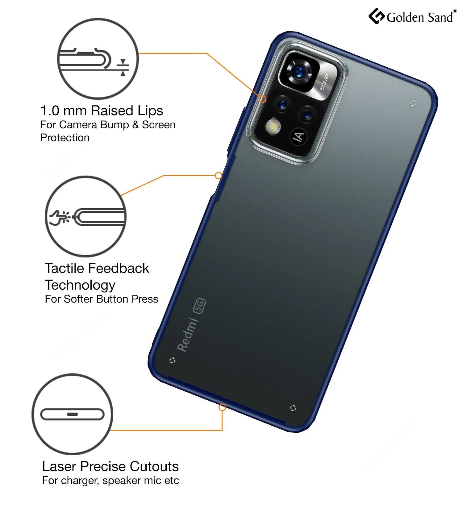 Rugged Frosted Semi Transparent PC Shock Proof Slim Back Cover for Xiaomi 11i, Xiaomi 11i HyperCharge 5G, 6.67 inch, Milkyway Blue