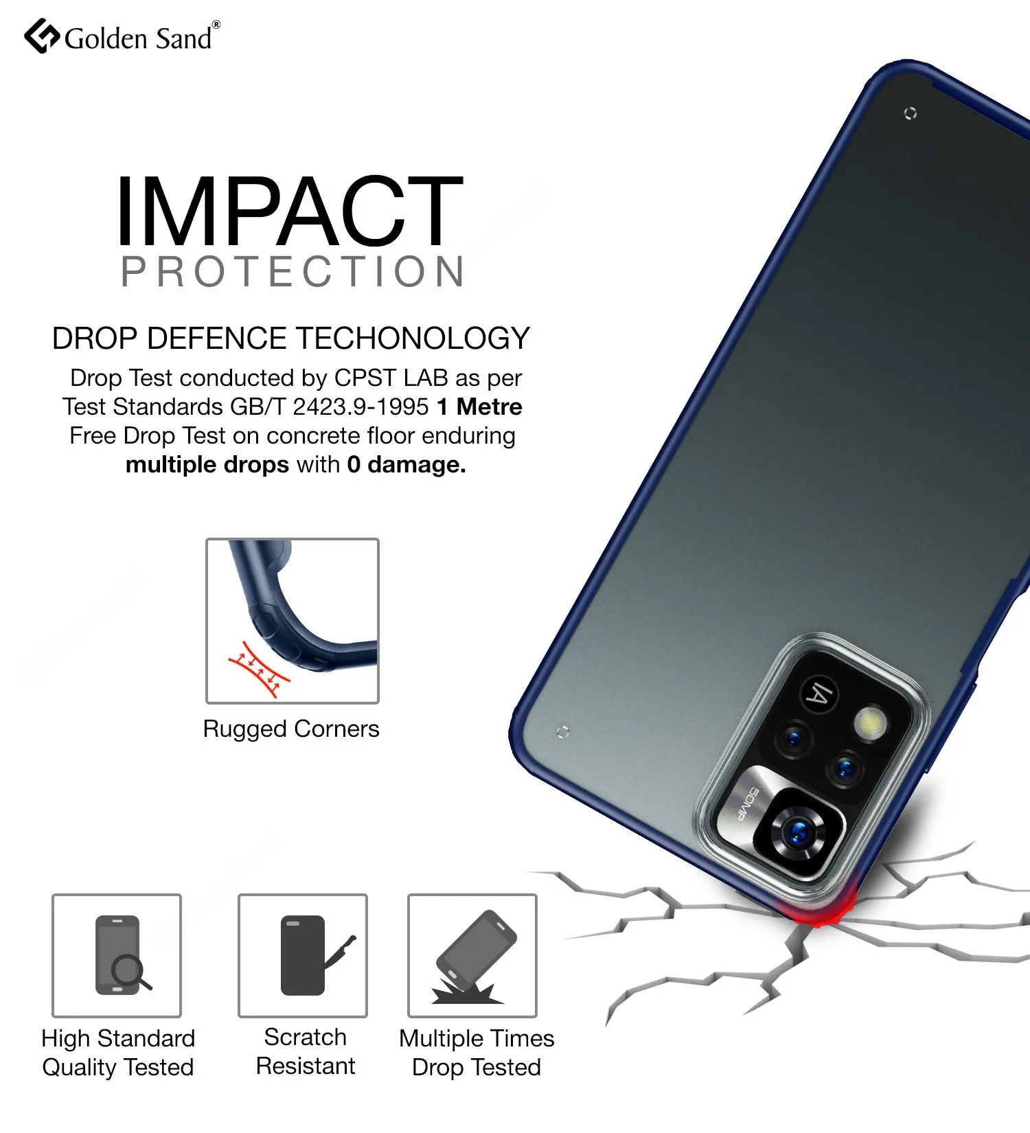 Rugged Frosted Semi Transparent PC Shock Proof Slim Back Cover for Xiaomi 11i, Xiaomi 11i HyperCharge 5G, 6.67 inch, Milkyway Blue
