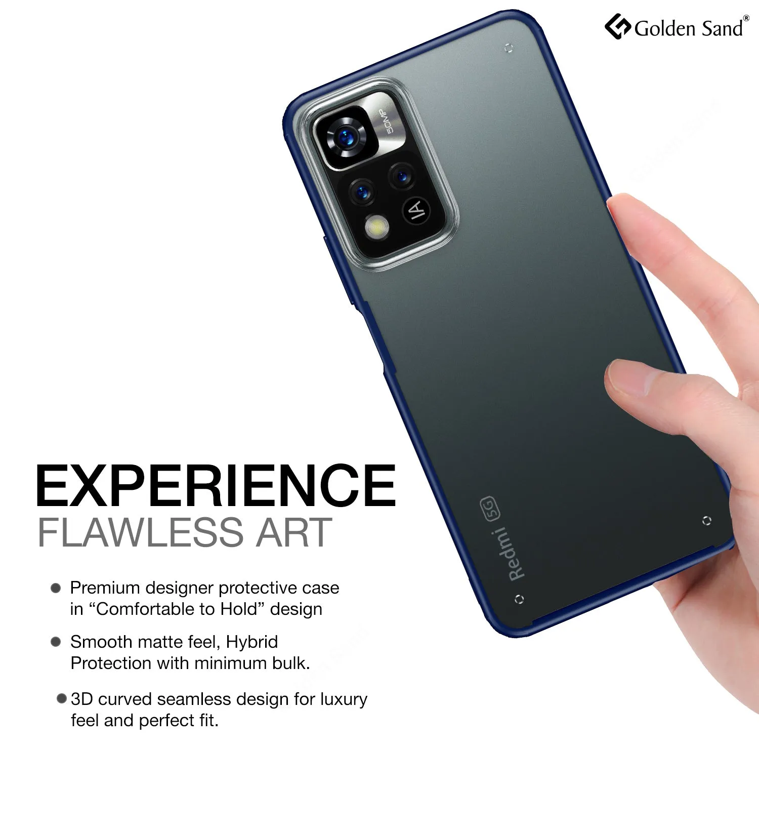 Rugged Frosted Semi Transparent PC Shock Proof Slim Back Cover for Xiaomi 11i, Xiaomi 11i HyperCharge 5G, 6.67 inch, Milkyway Blue