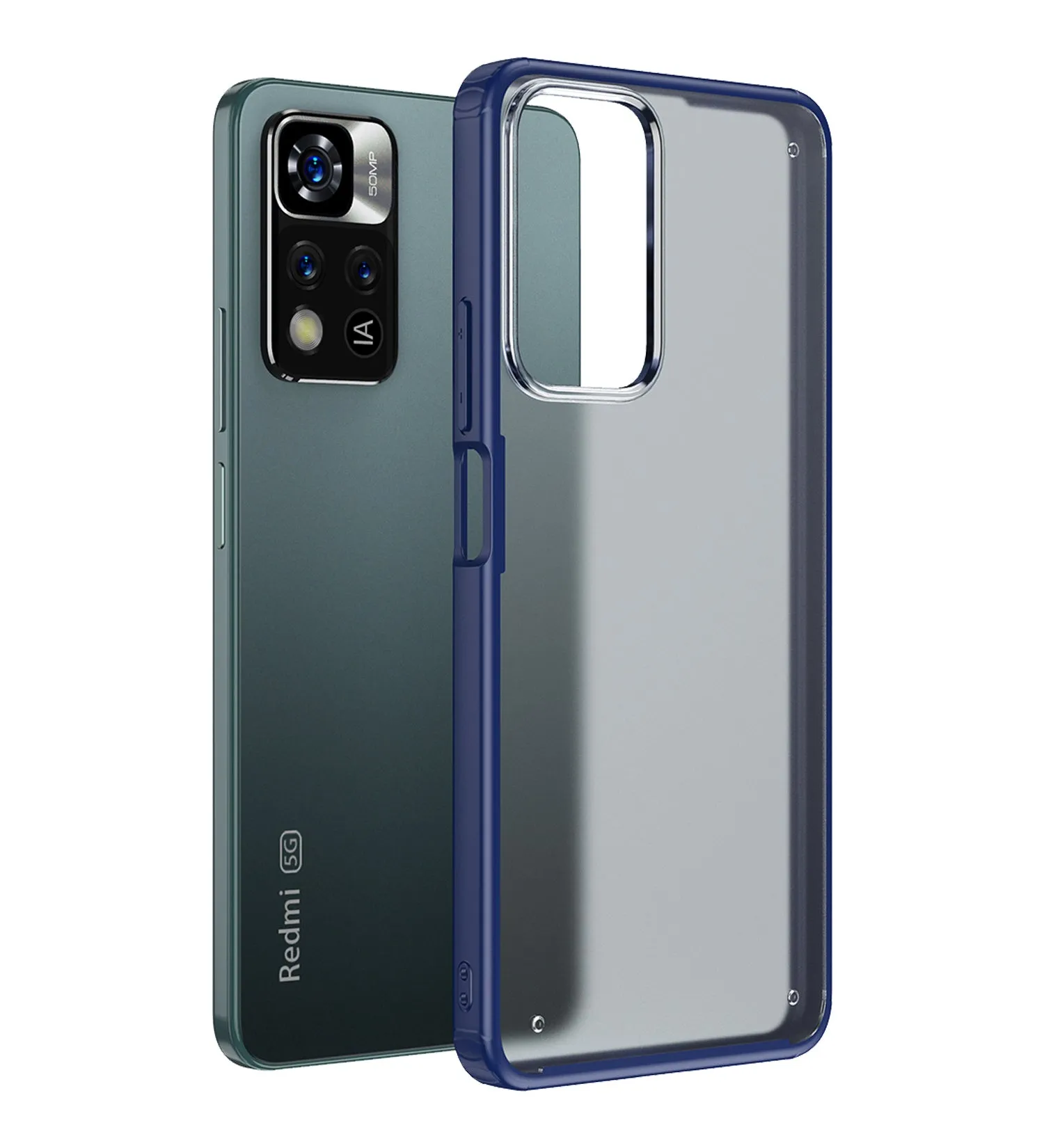 Rugged Frosted Semi Transparent PC Shock Proof Slim Back Cover for Xiaomi 11i, Xiaomi 11i HyperCharge 5G, 6.67 inch, Milkyway Blue