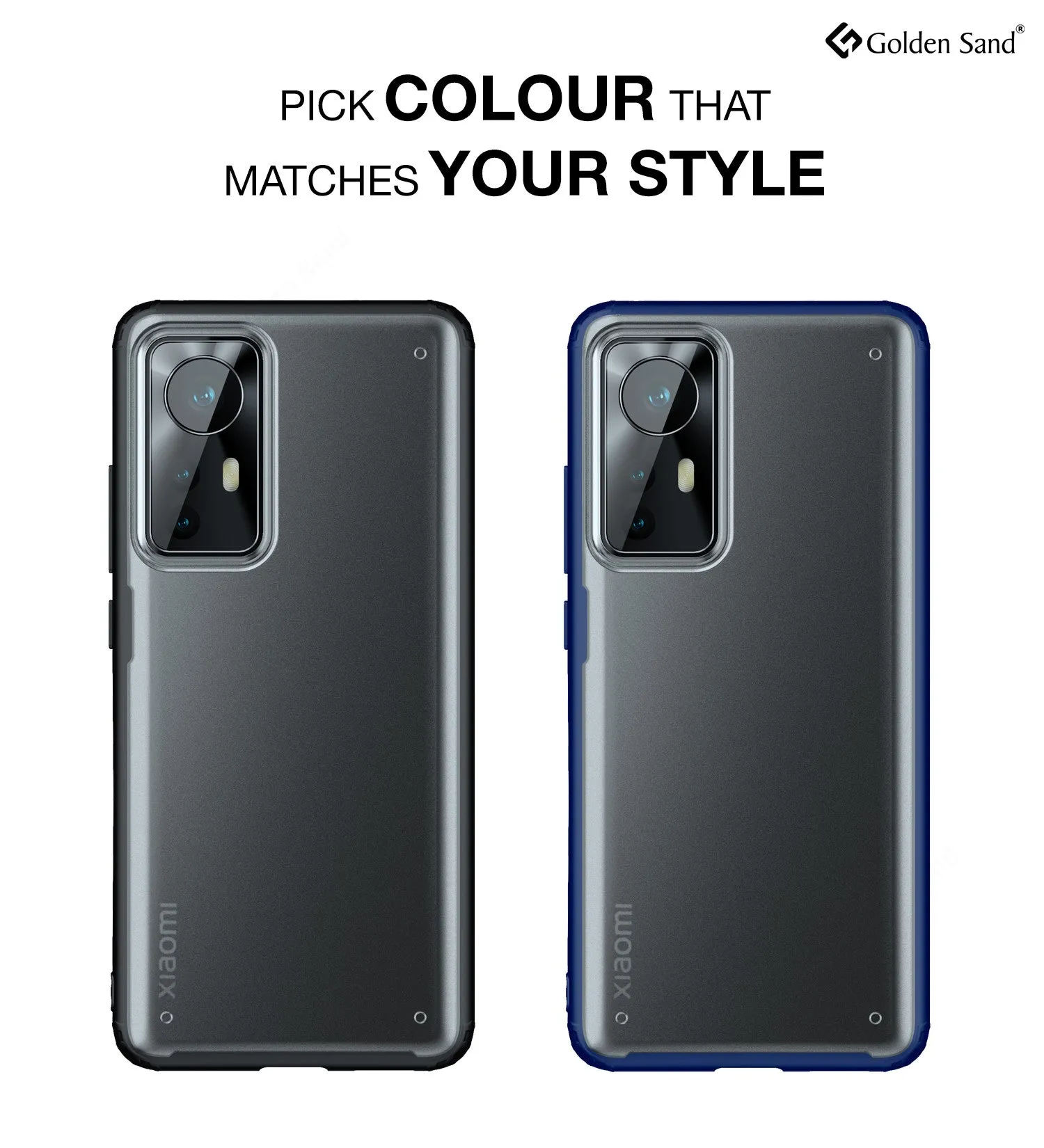 Rugged Frosted Semi Transparent PC Shock Proof Slim Back Cover for Xiaomi 12 Pro 5G, 6.73 inch, Blue