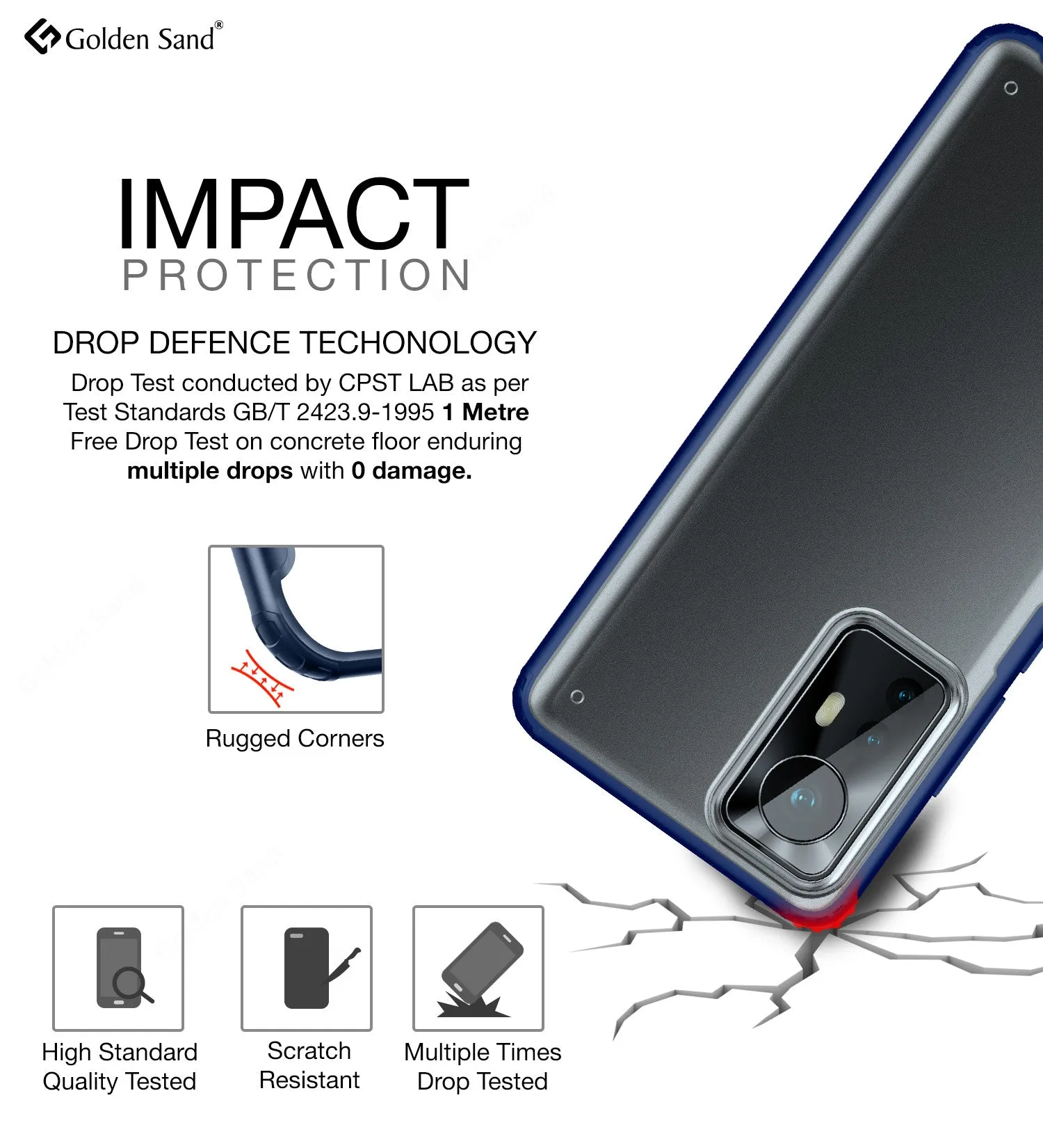 Rugged Frosted Semi Transparent PC Shock Proof Slim Back Cover for Xiaomi 12 Pro 5G, 6.73 inch, Blue