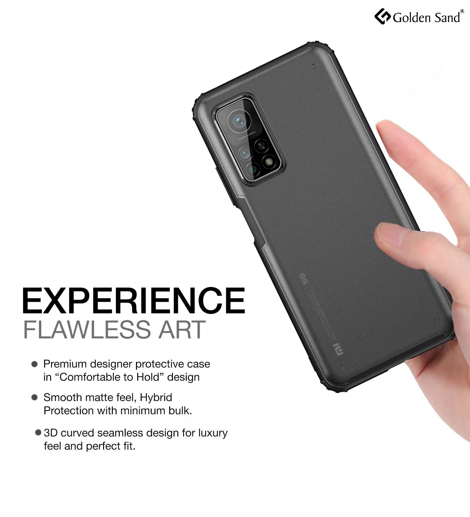 Rugged Frosted Semi Transparent PC Shock Proof Slim Back Cover for Xiaomi Mi 10T Pro, Mi10T, Black