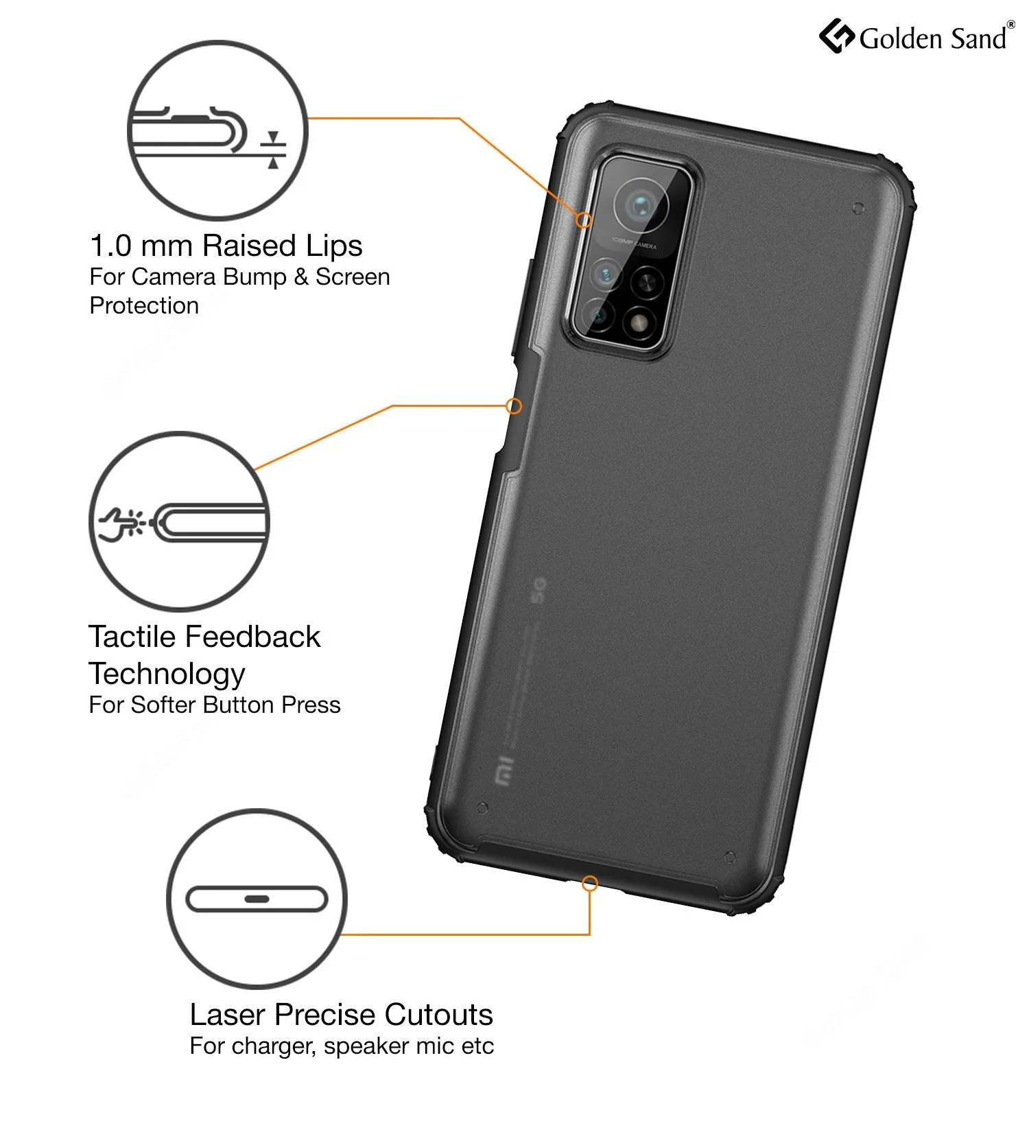 Rugged Frosted Semi Transparent PC Shock Proof Slim Back Cover for Xiaomi Mi 10T Pro, Mi10T, Black