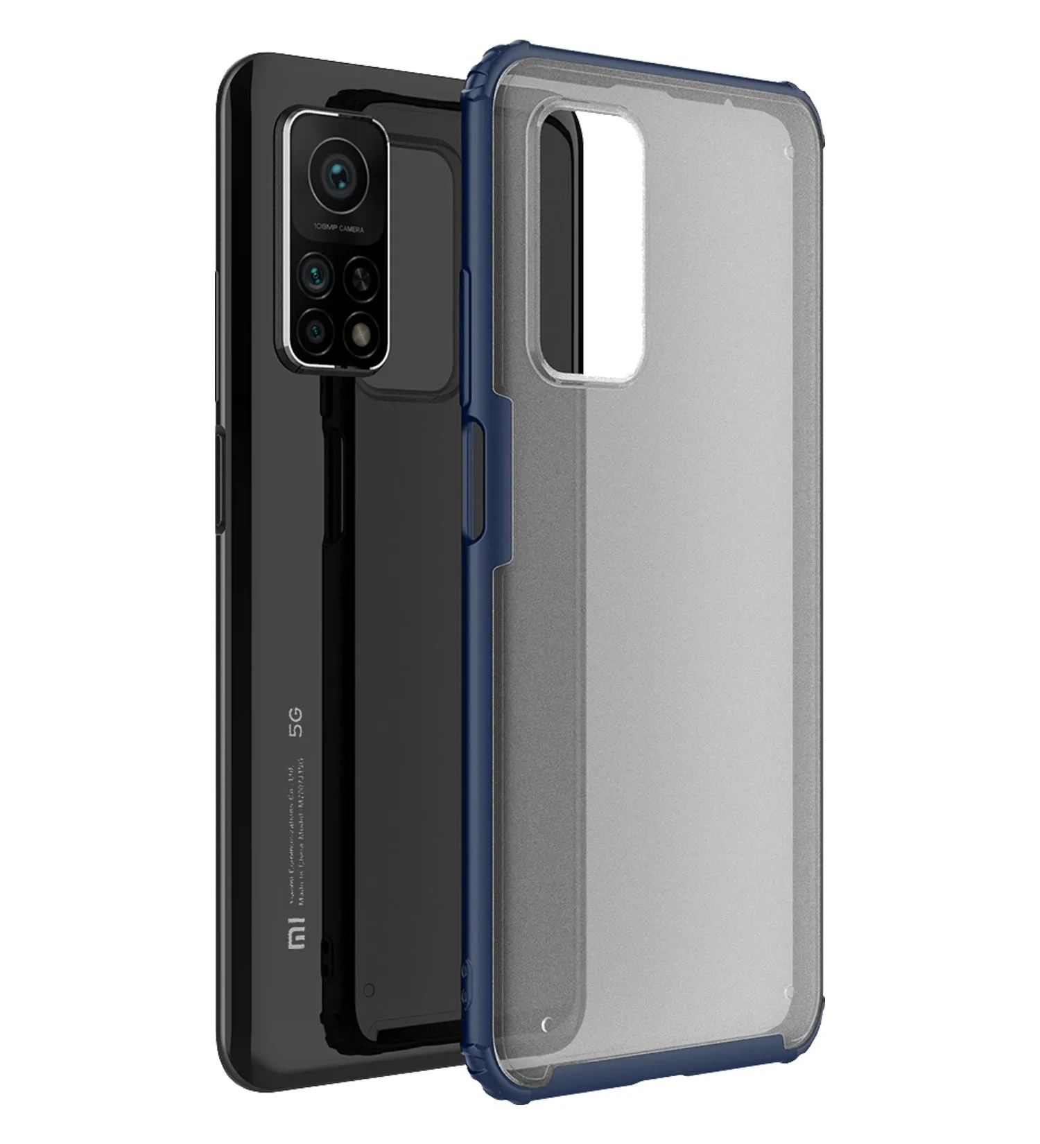 Rugged Frosted Semi Transparent PC Shock Proof Slim Back Cover for Xiaomi Mi 10T Pro, Mi10T, Blue