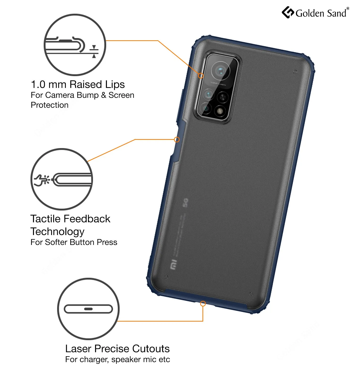 Rugged Frosted Semi Transparent PC Shock Proof Slim Back Cover for Xiaomi Mi 10T Pro, Mi10T, Blue