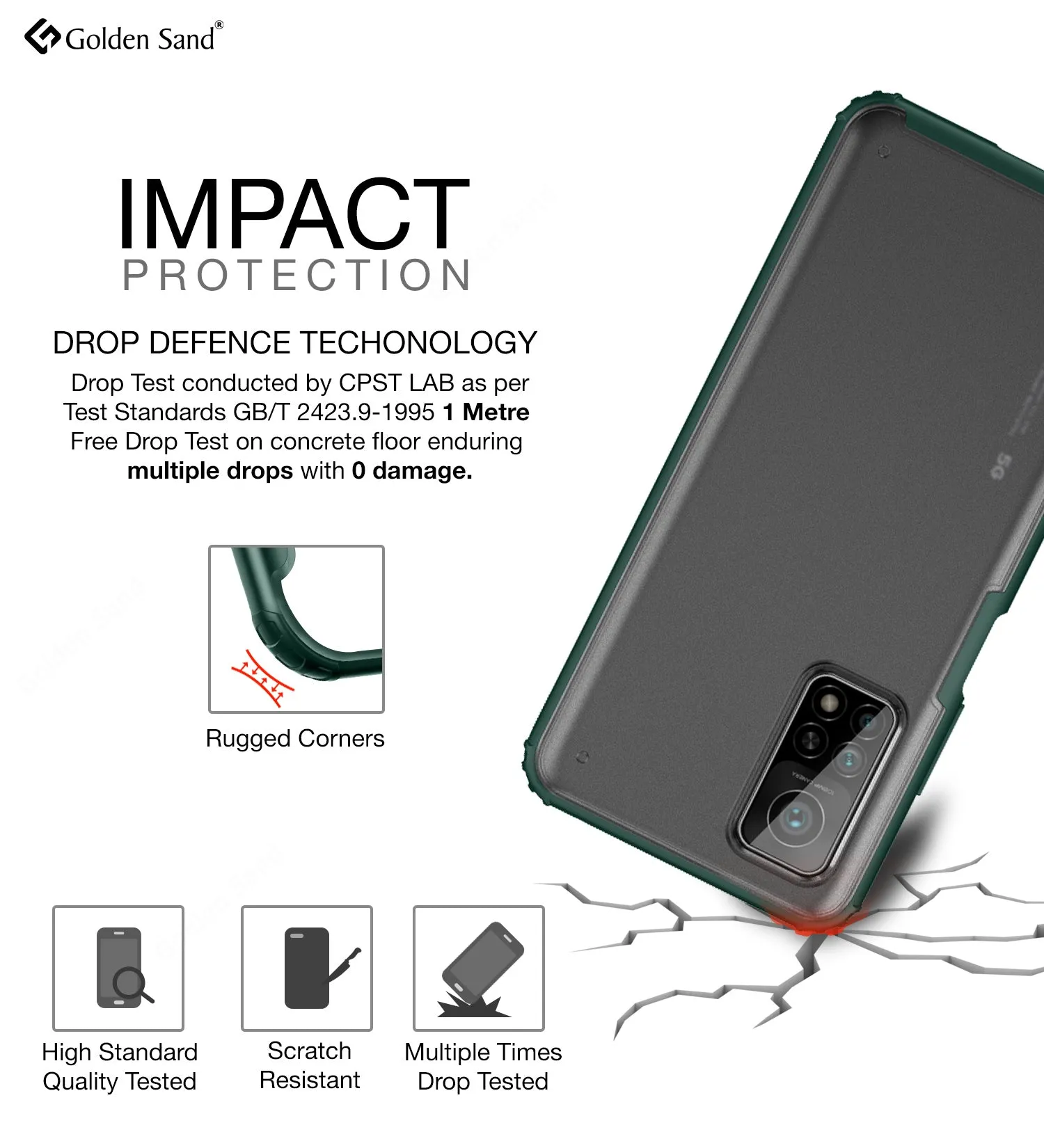 Rugged Frosted Semi Transparent PC Shock Proof Slim Back Cover for Xiaomi Mi 10T Pro, Mi10T, Green