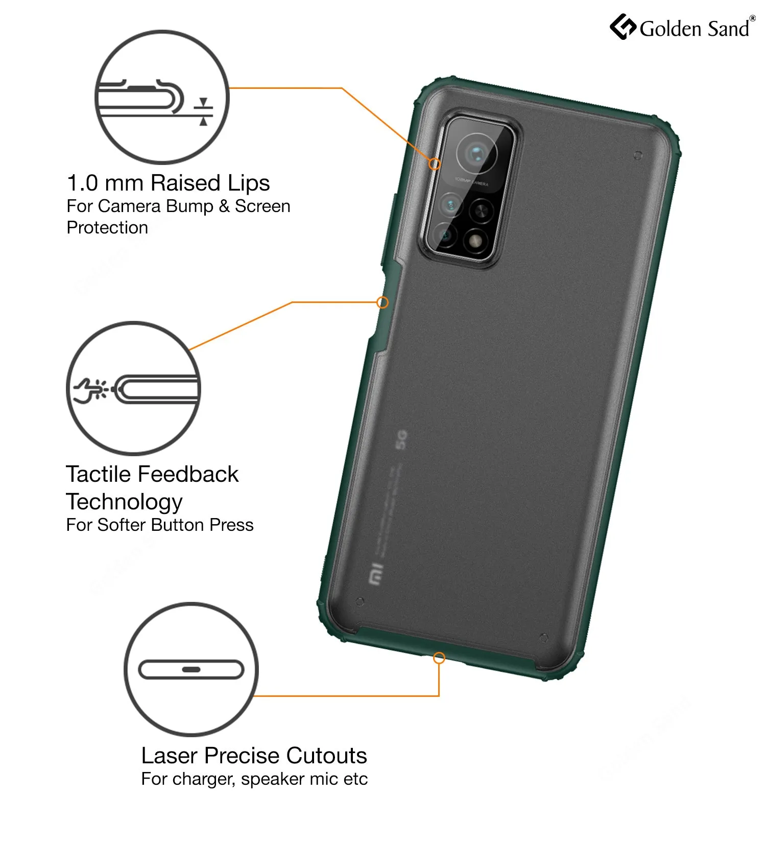 Rugged Frosted Semi Transparent PC Shock Proof Slim Back Cover for Xiaomi Mi 10T Pro, Mi10T, Green