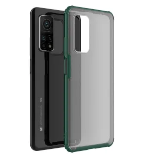 Rugged Frosted Semi Transparent PC Shock Proof Slim Back Cover for Xiaomi Mi 10T Pro, Mi10T, Green