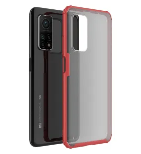 Rugged Frosted Semi Transparent PC Shock Proof Slim Back Cover for Xiaomi Mi 10T Pro, Mi10T, Red