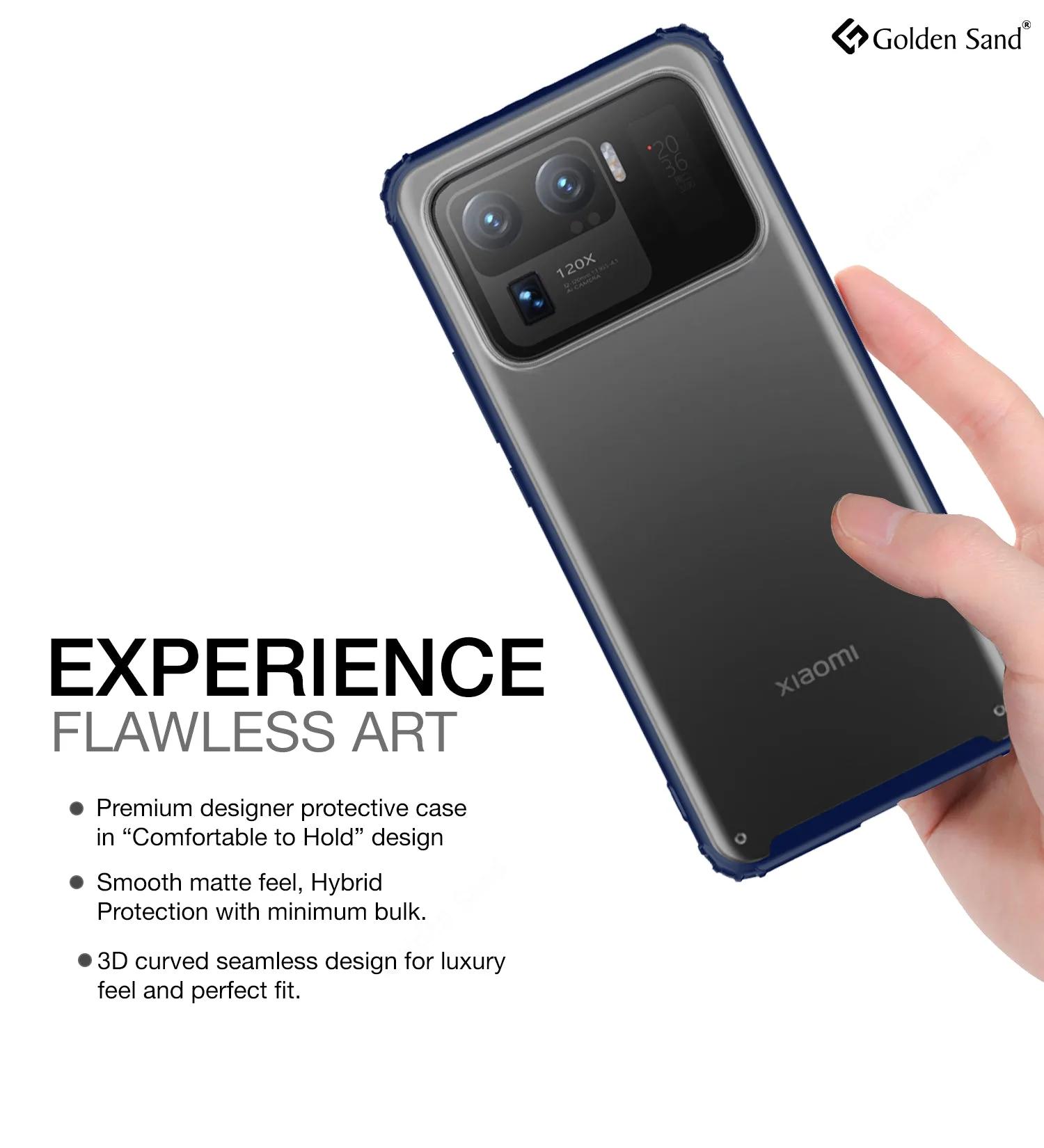 Rugged Frosted Semi Transparent PC Shock Proof Slim Back Cover for Xiaomi Mi 11 Ultra, 6.81 inch, Blue