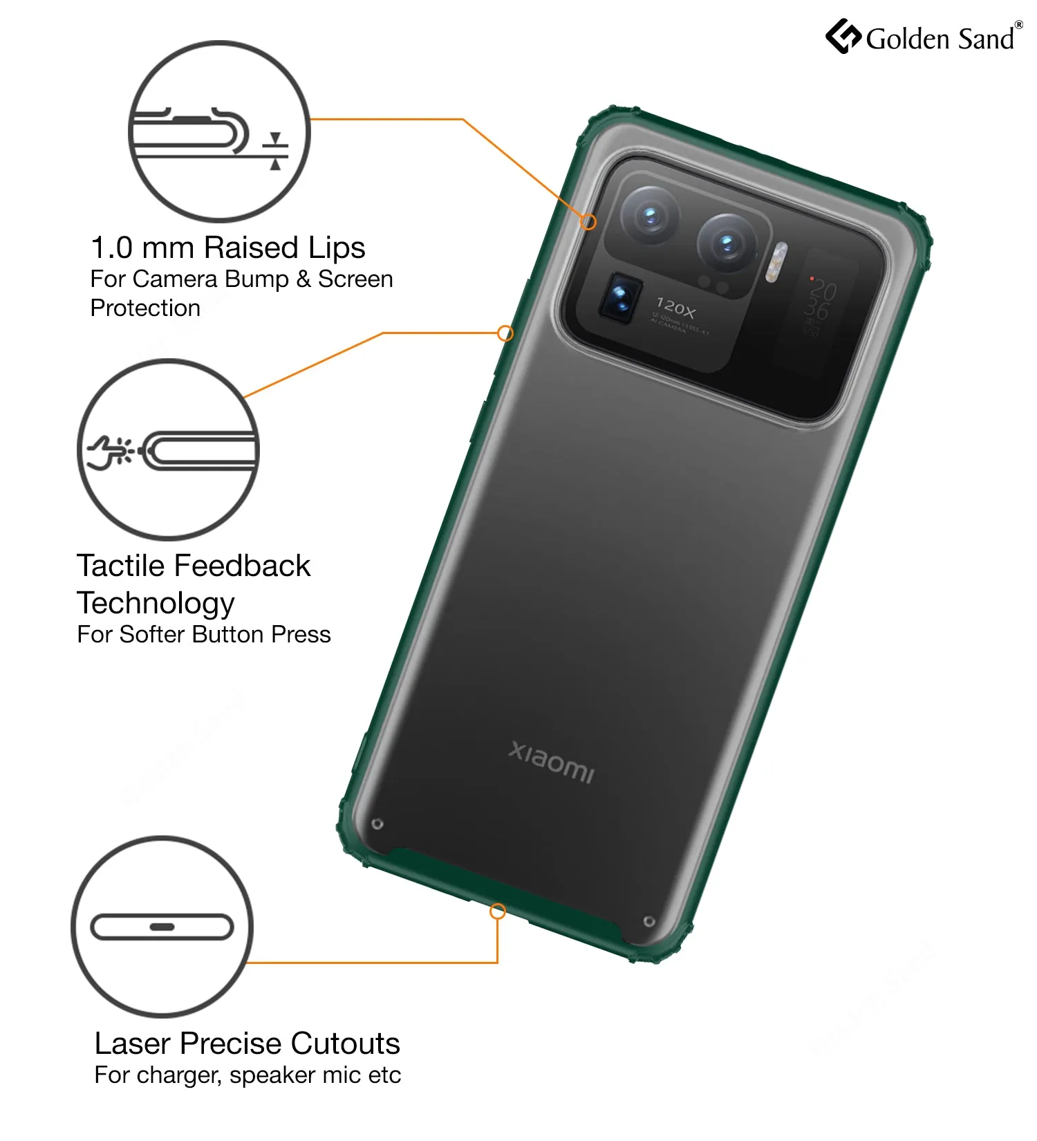Rugged Frosted Semi Transparent PC Shock Proof Slim Back Cover for Xiaomi Mi 11 Ultra, 6.81 inch, Green
