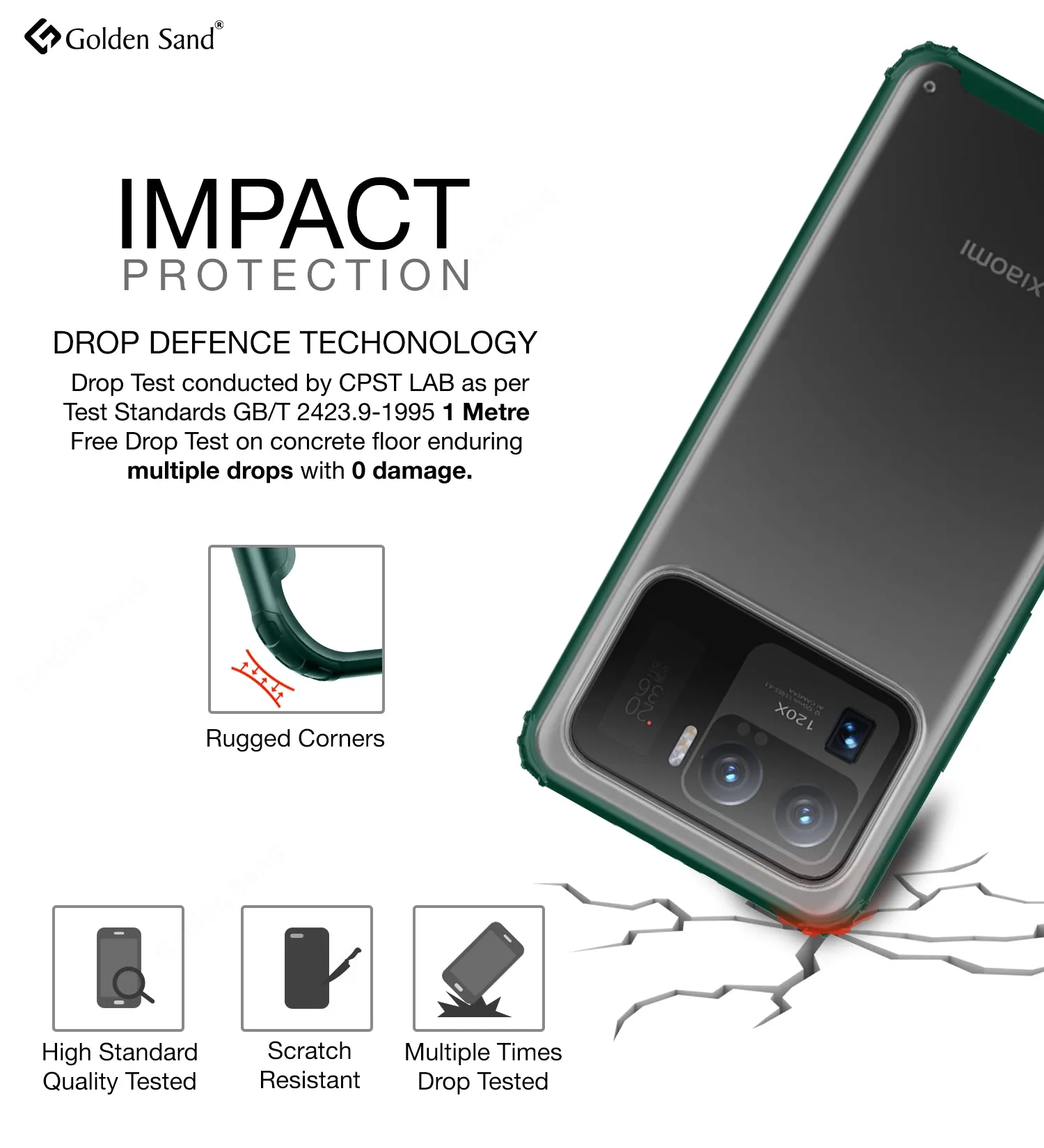 Rugged Frosted Semi Transparent PC Shock Proof Slim Back Cover for Xiaomi Mi 11 Ultra, 6.81 inch, Green