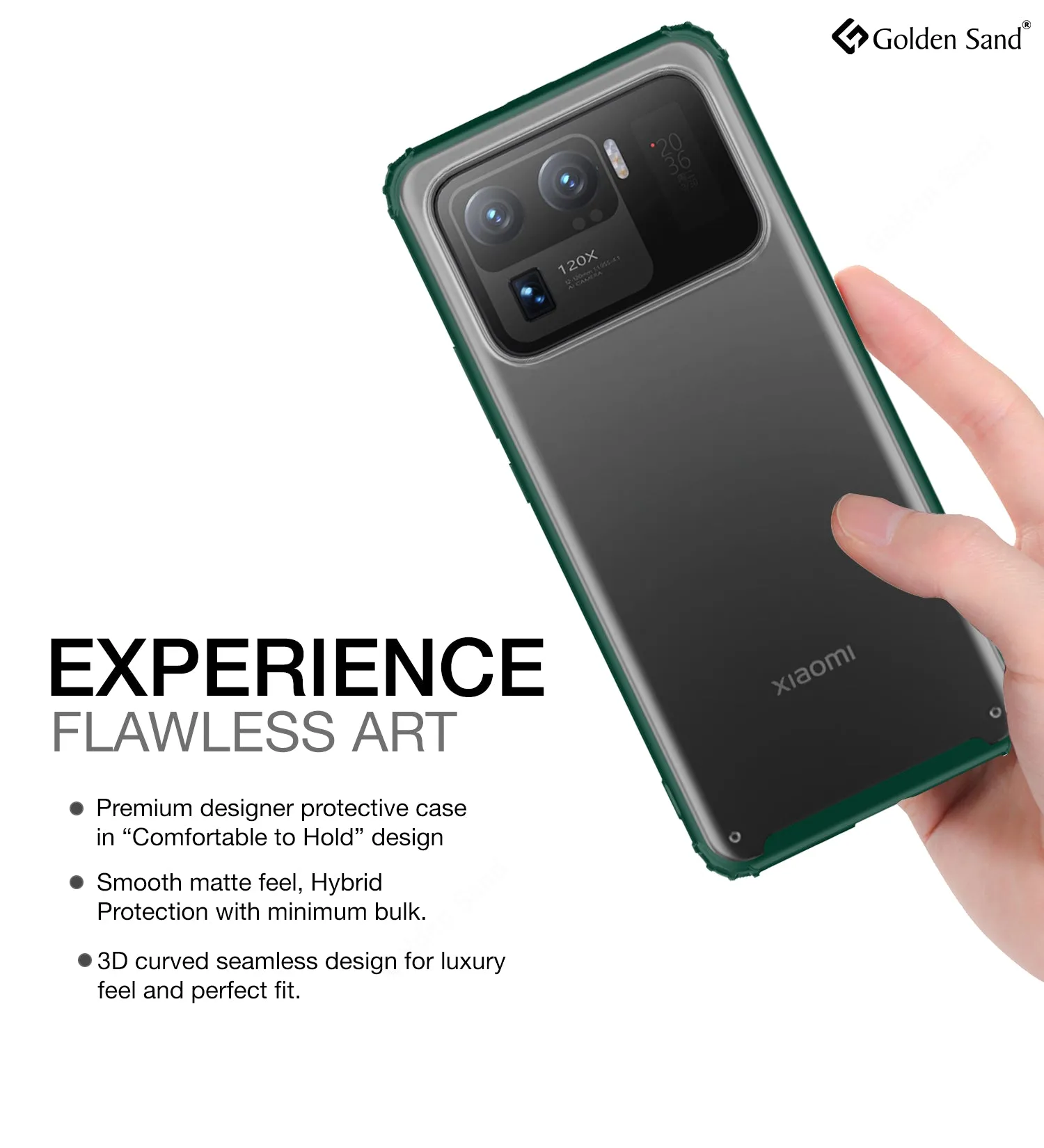Rugged Frosted Semi Transparent PC Shock Proof Slim Back Cover for Xiaomi Mi 11 Ultra, 6.81 inch, Green