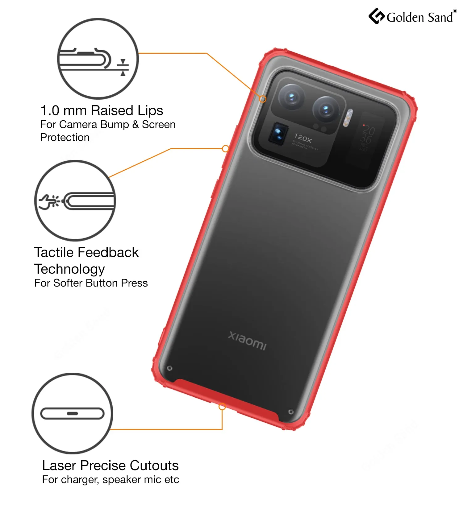 Rugged Frosted Semi Transparent PC Shock Proof Slim Back Cover for Xiaomi Mi 11 Ultra, 6.81 inch, Red