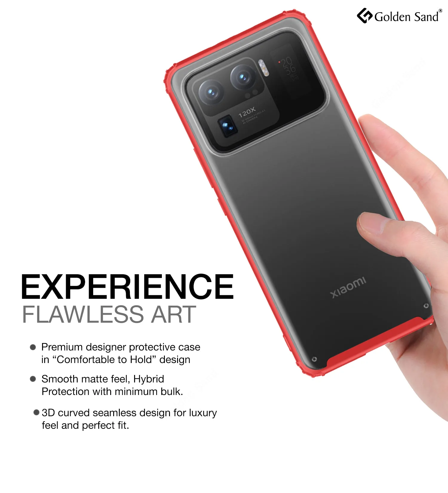 Rugged Frosted Semi Transparent PC Shock Proof Slim Back Cover for Xiaomi Mi 11 Ultra, 6.81 inch, Red