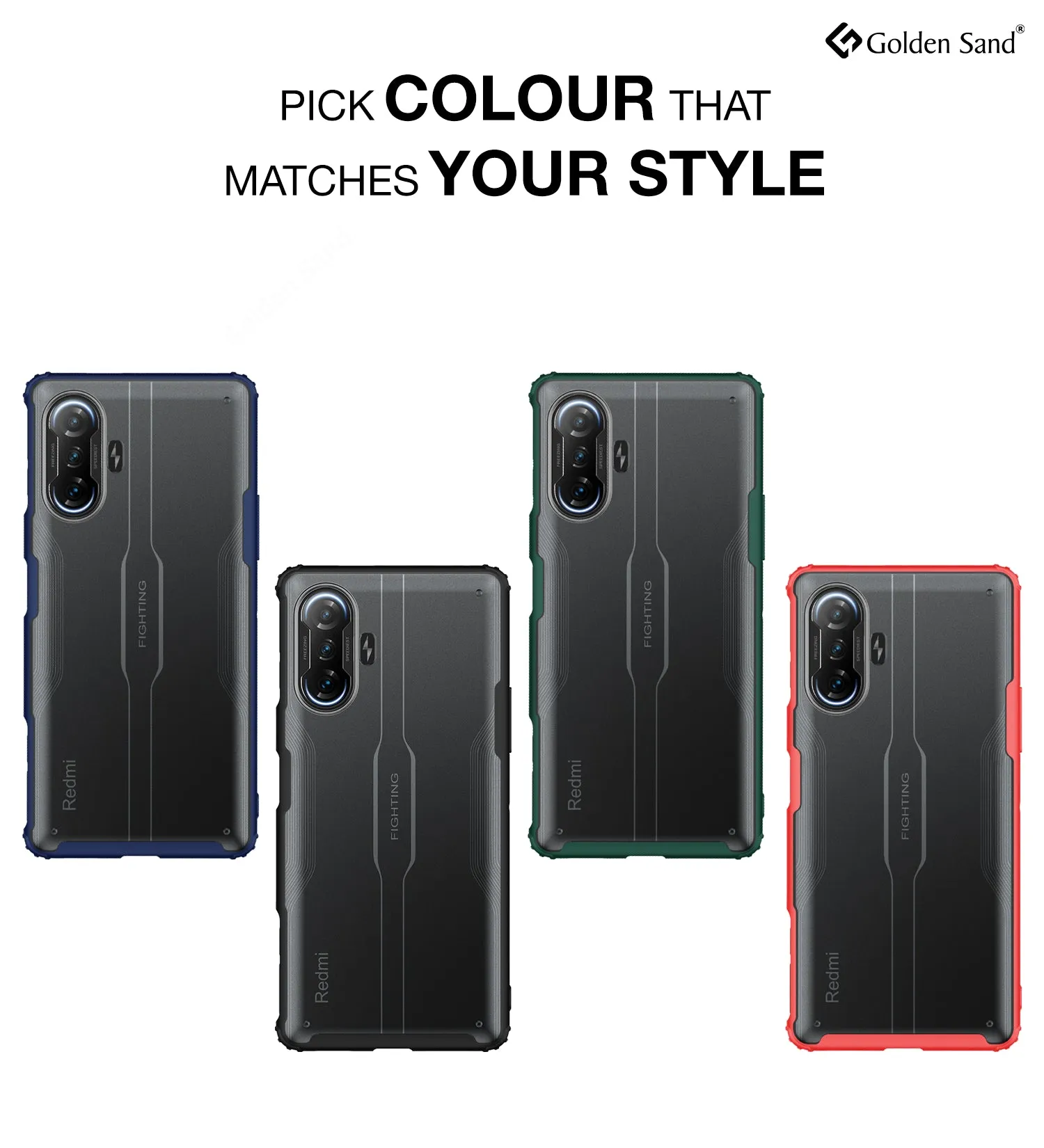 Rugged Frosted Semi Transparent PC Shock Proof Slim Back Cover for Xiaomi Poco F3 GT, 6.67 inch, Black
